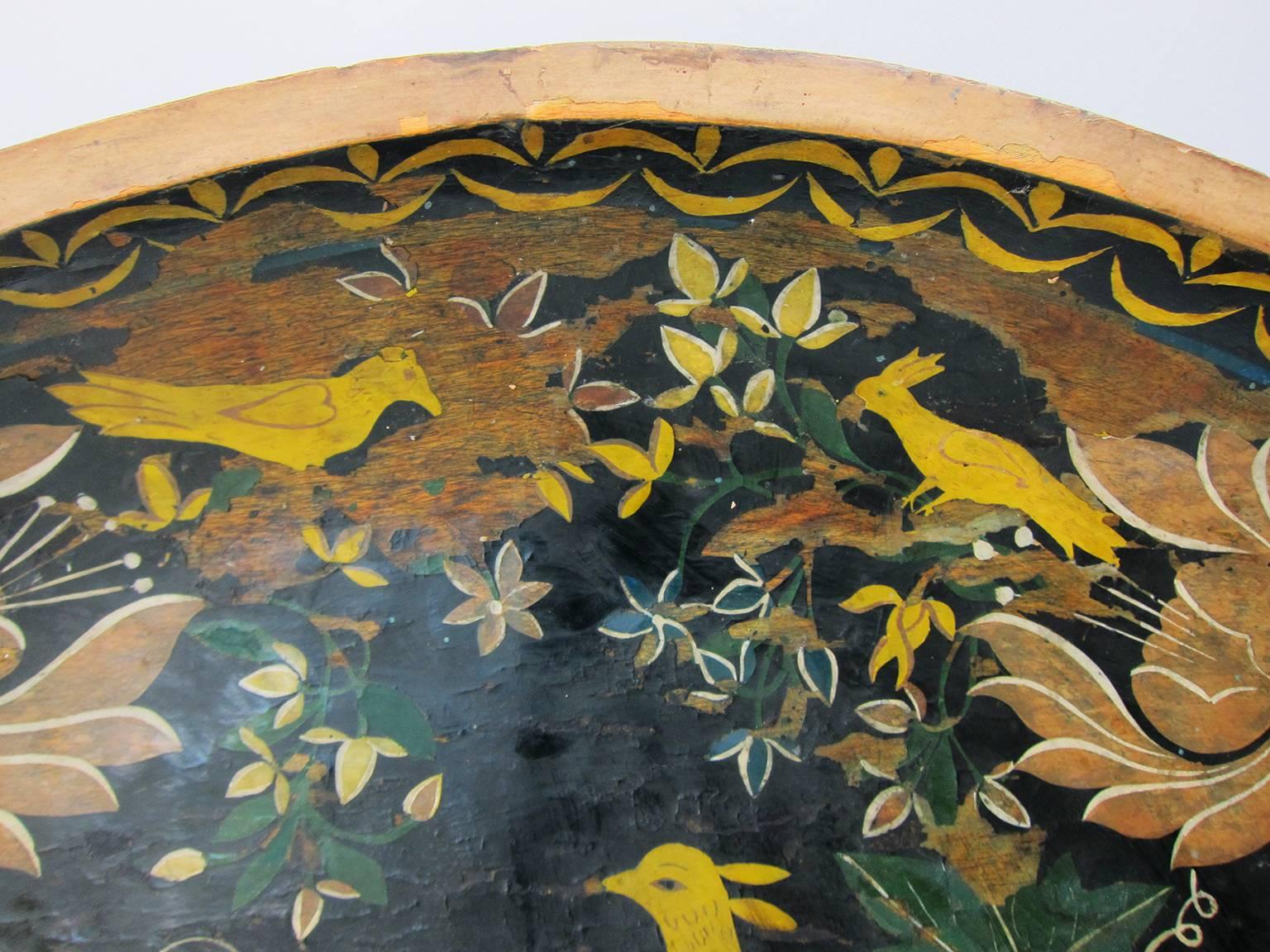 Mexican Lacquered Platter, Michoacán For Sale