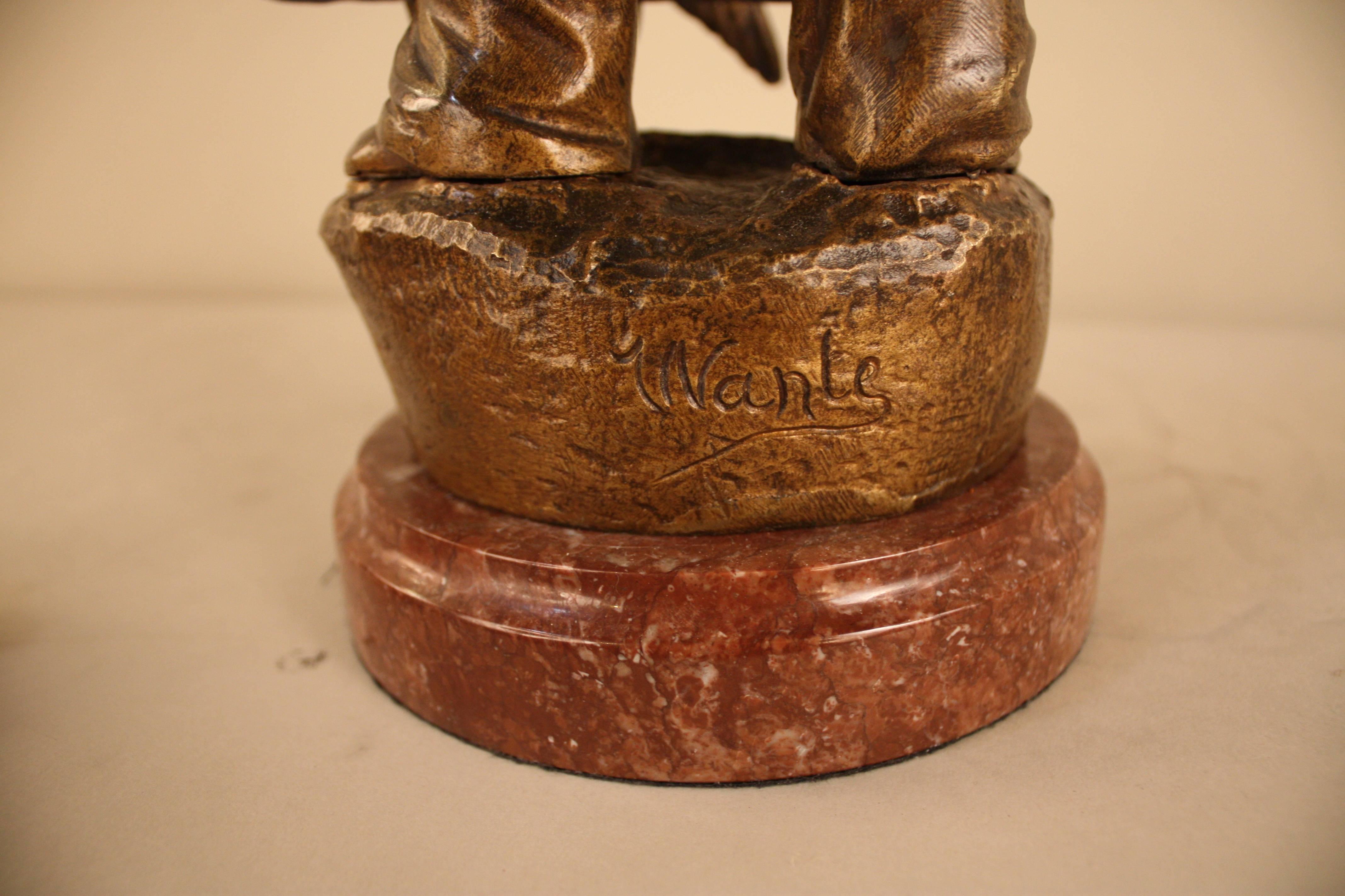 Mid-20th Century Bronze Harlequin by Wante