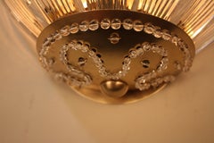 Pair of Tulip Shaped Crystal Wall Sconces Attributed to Baguès
