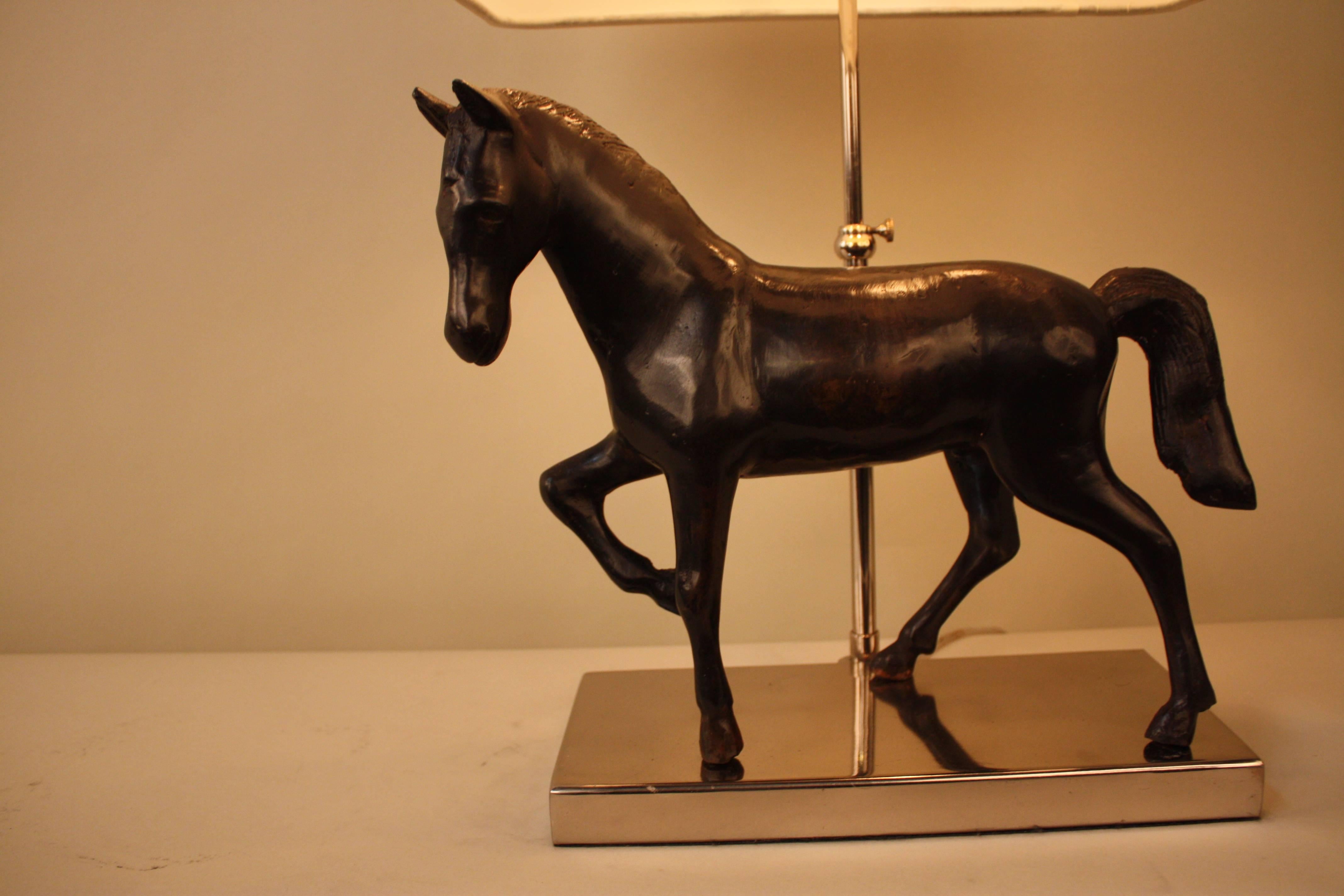 bronze horse lamp