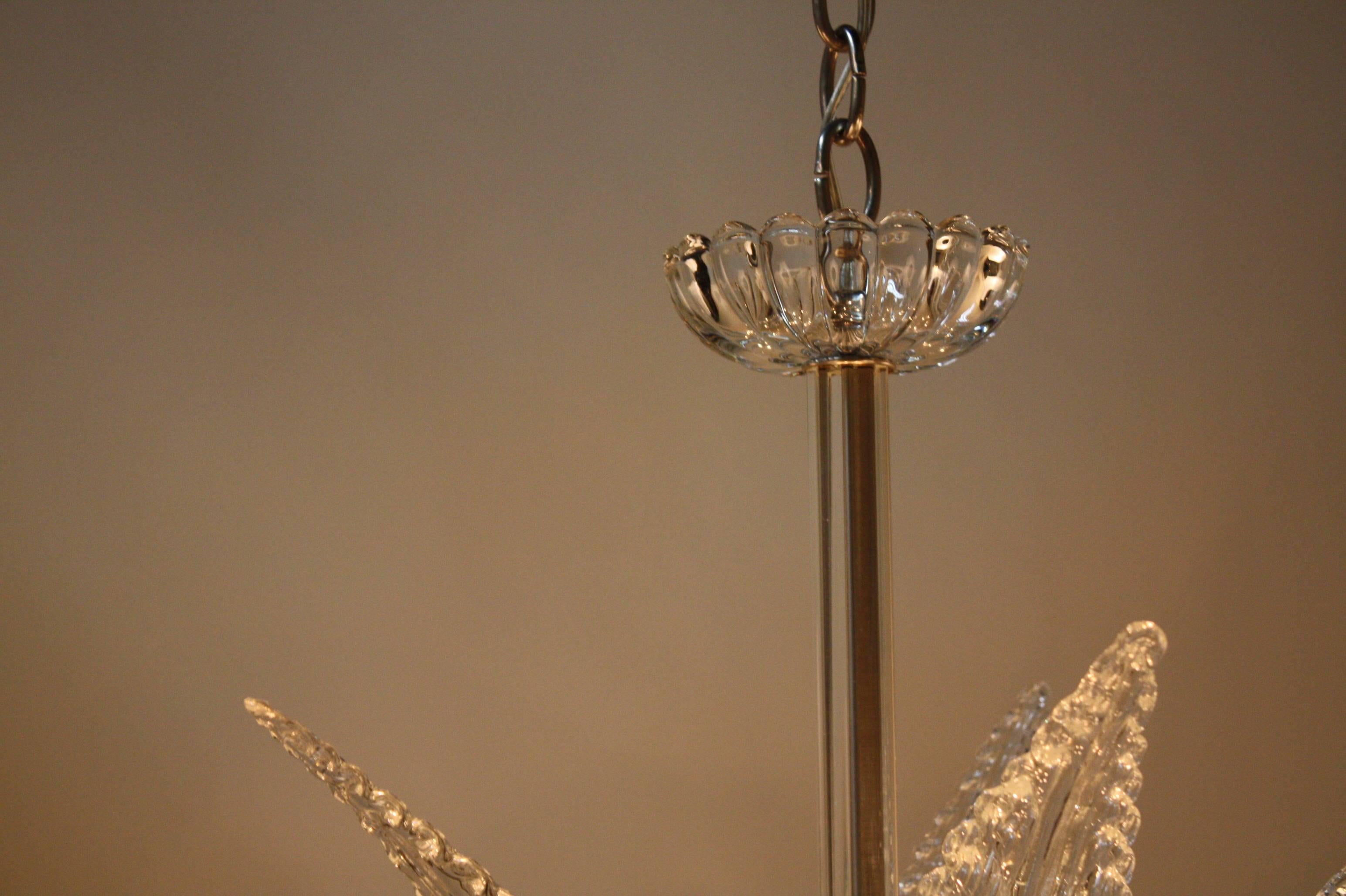 Mid-Century Barovier & Toso Murano Glass Chandelier 1