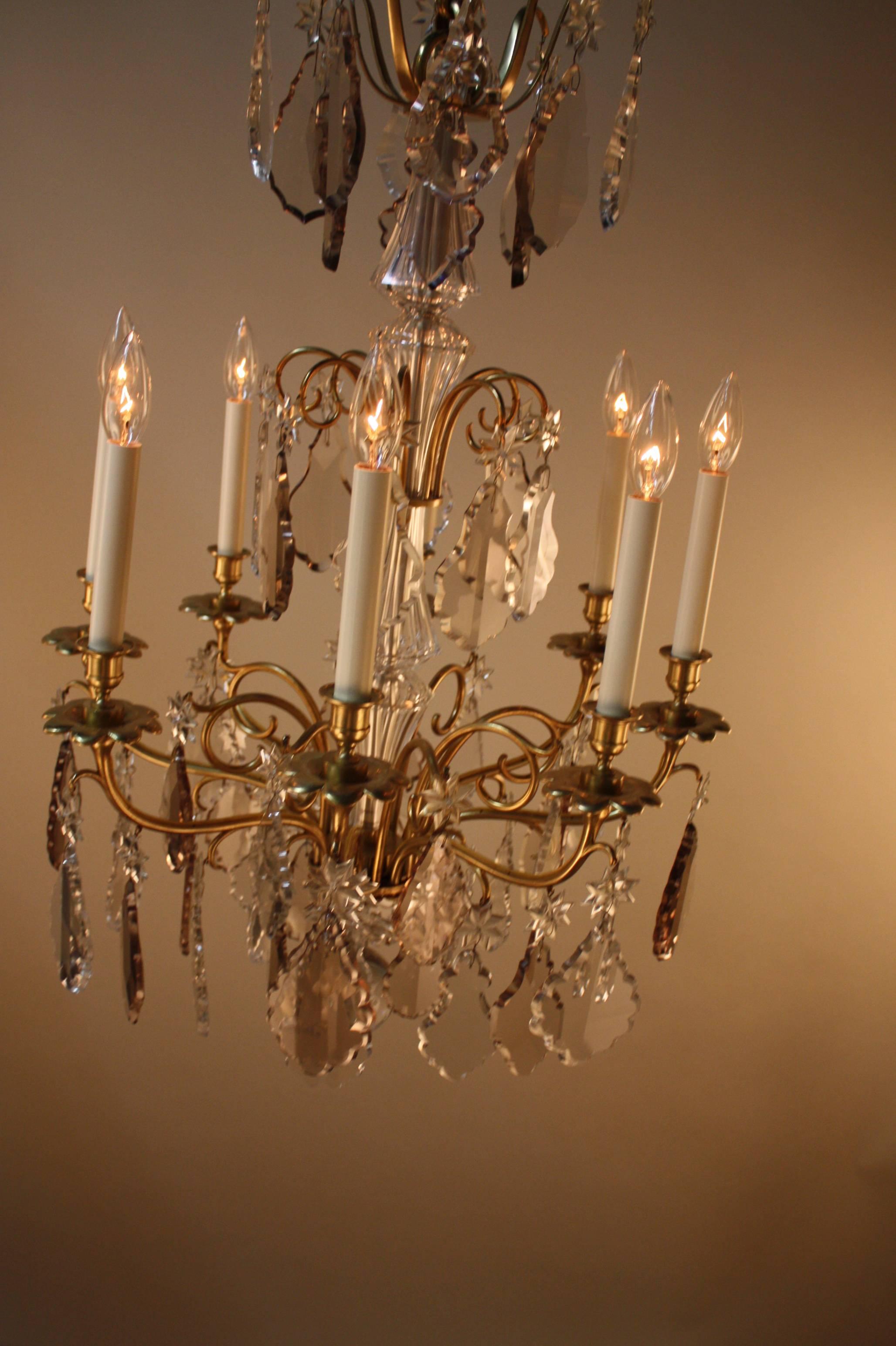 Mid-20th Century French Classic 1930s Crystal Chandelier