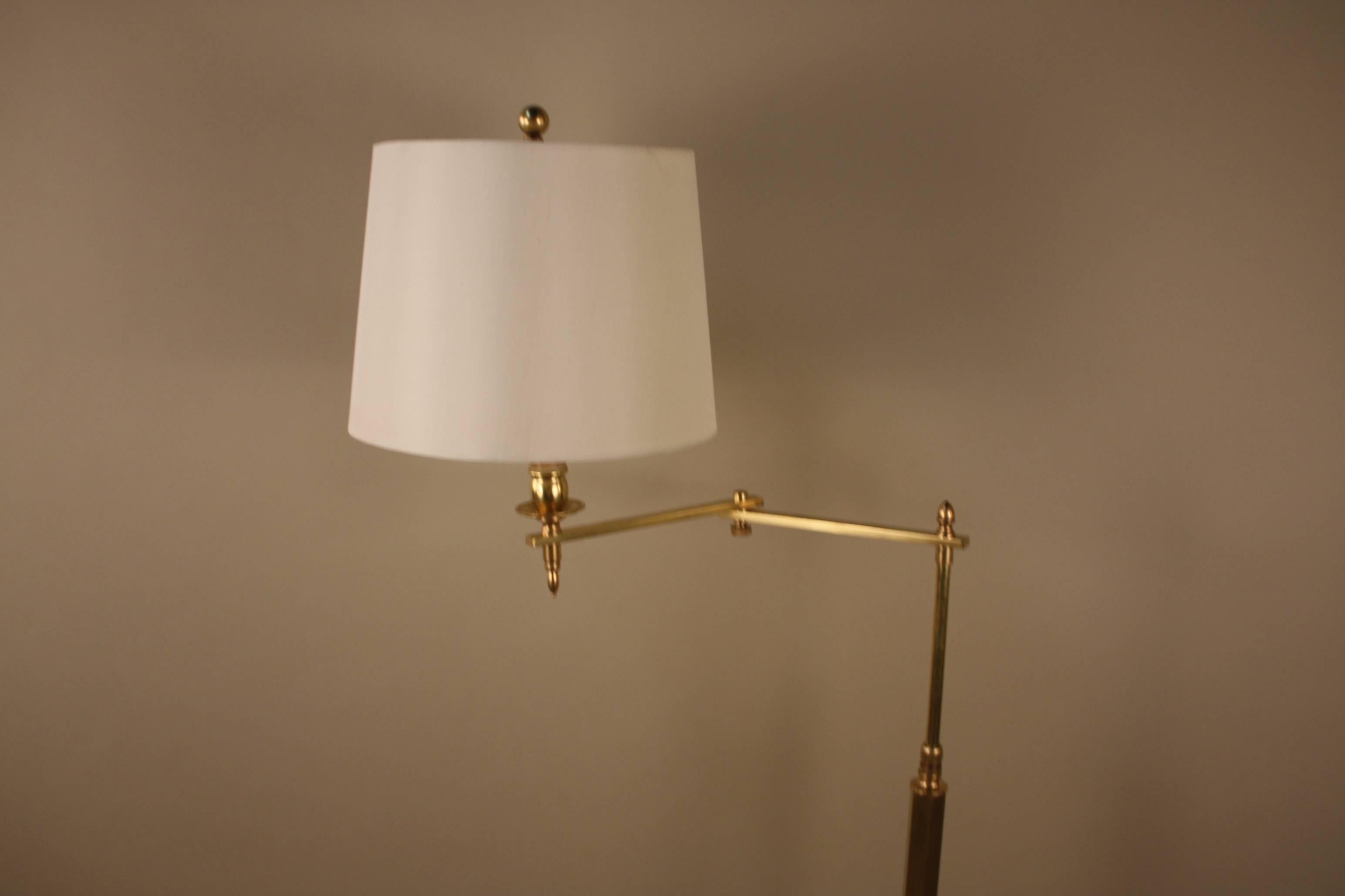 French Bronze Swing Arm Adjustable Height Floor Lamp 2