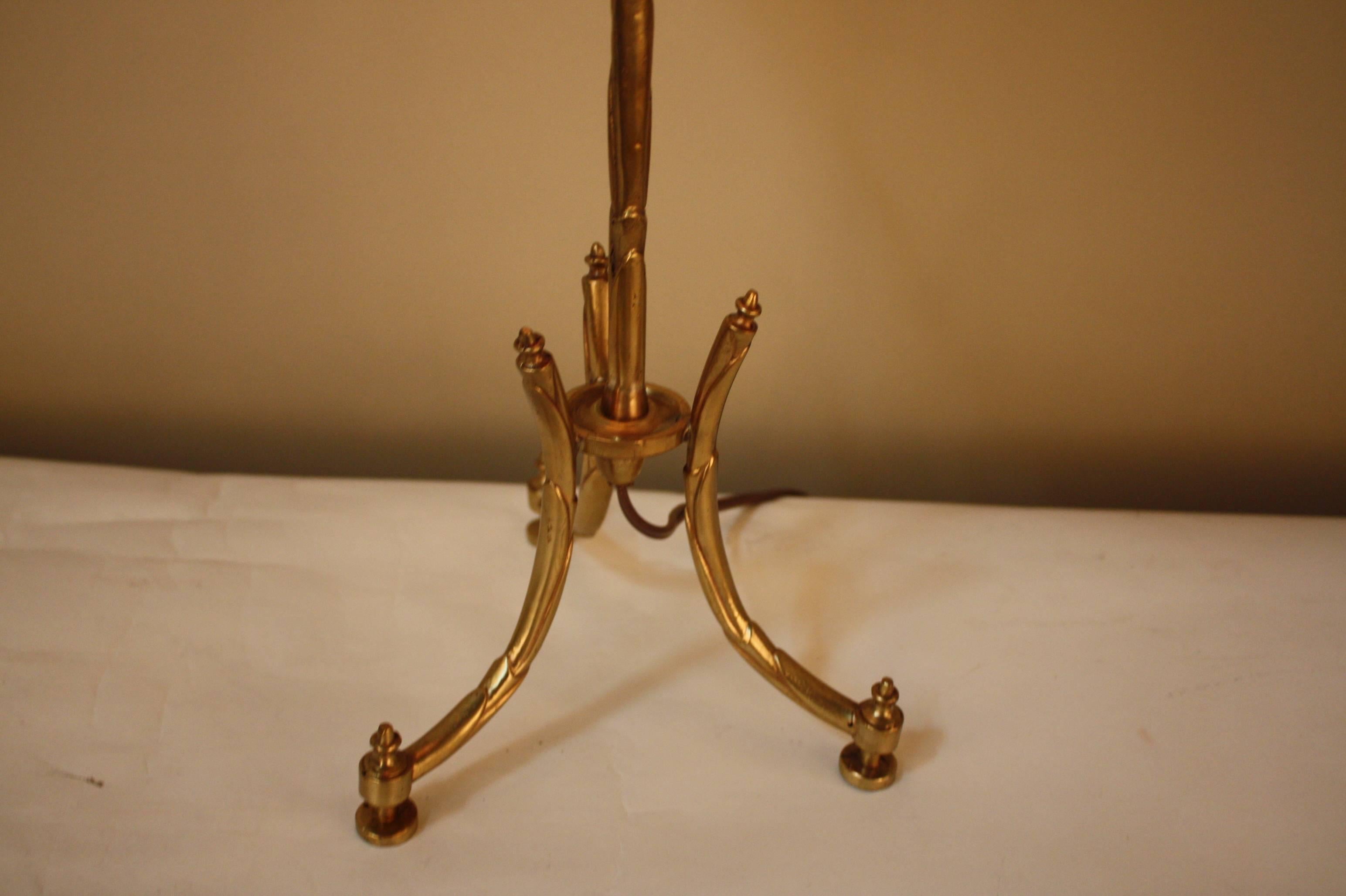 Mid-Century Modern Faux Bamboo Design Spanish Table Lamp