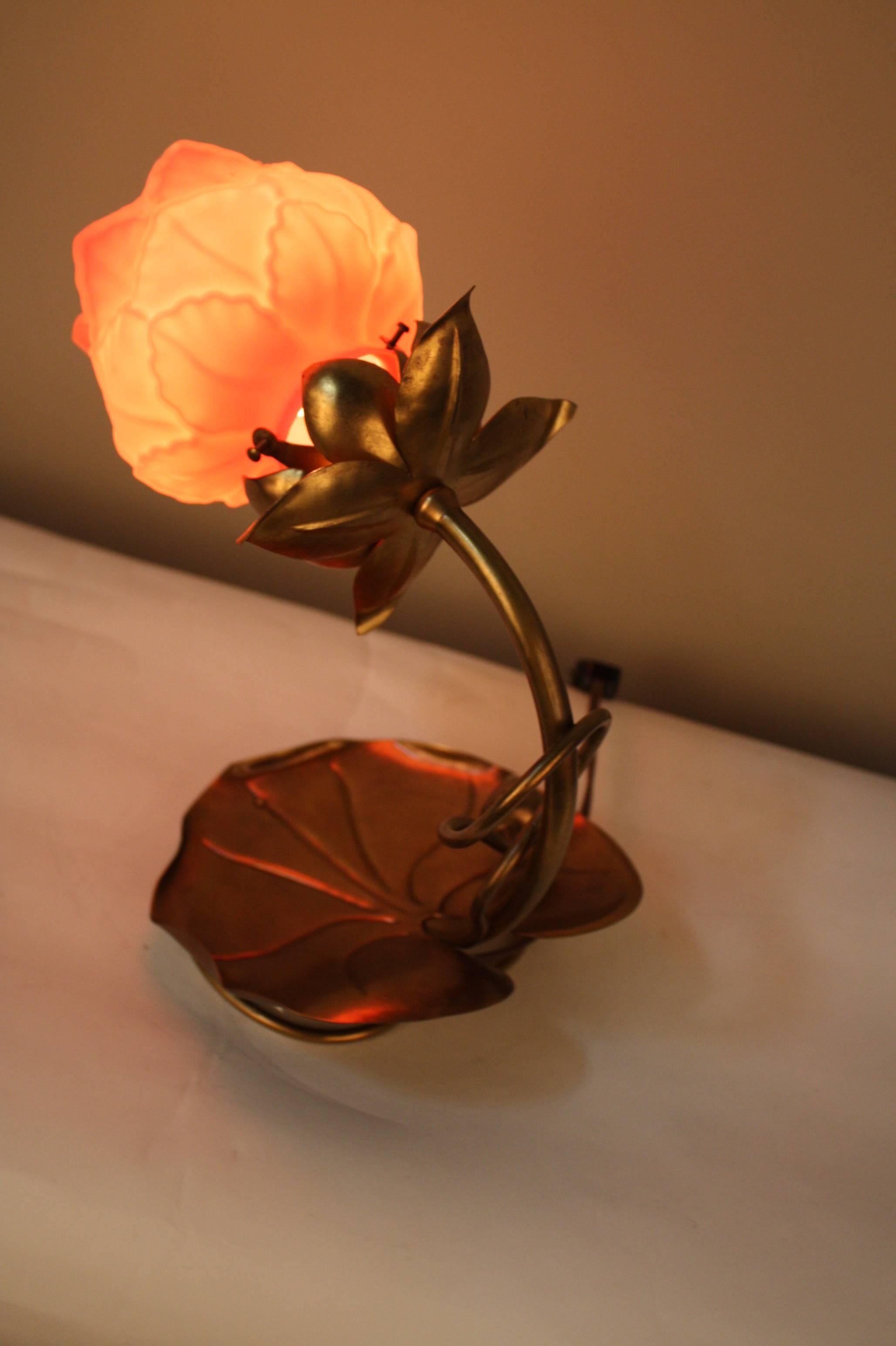 French Bronze Art Nouveau Table Lamp 2