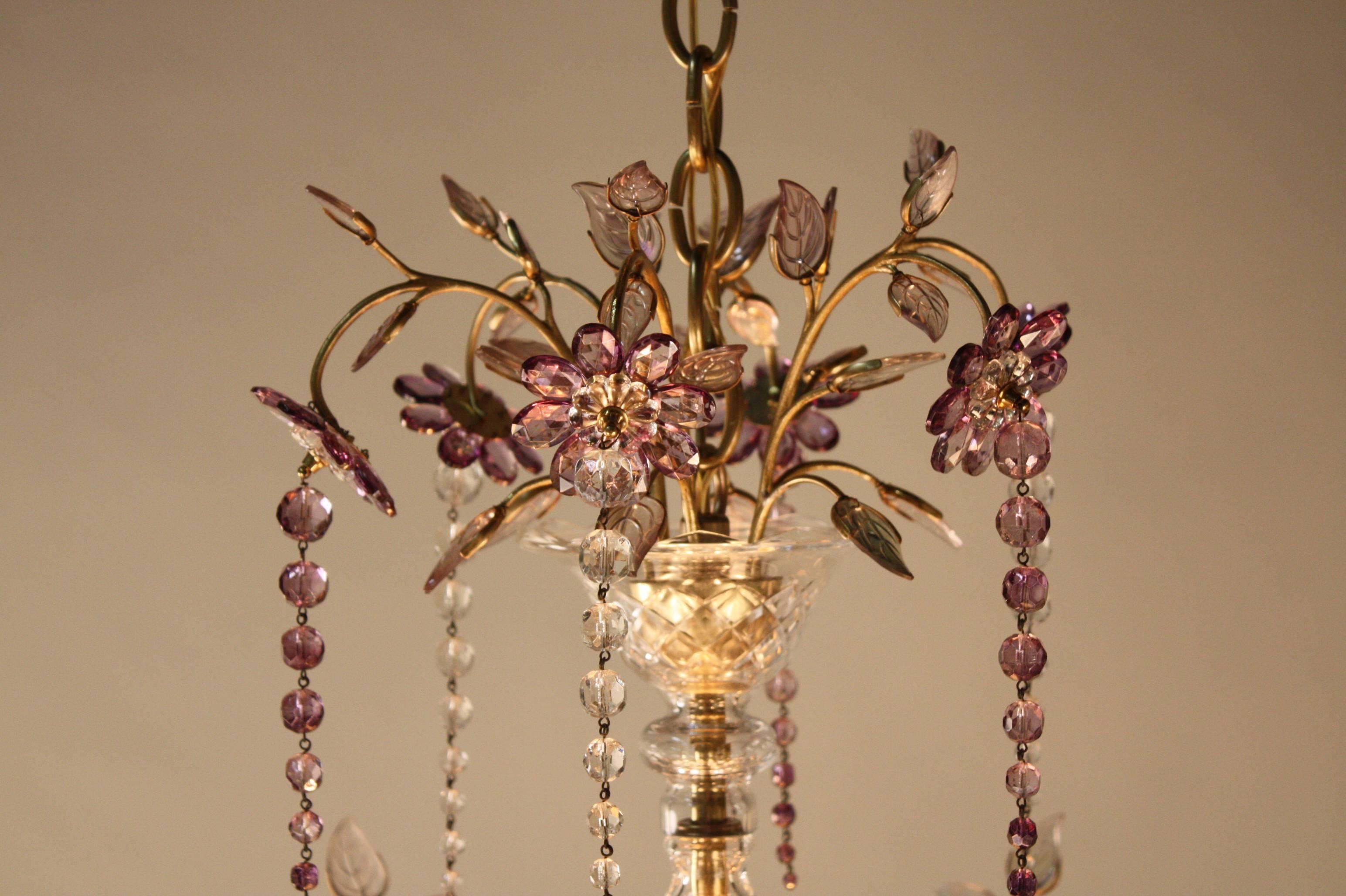 French Mid-Century Crystal Chandelier by Maison Bagues 4