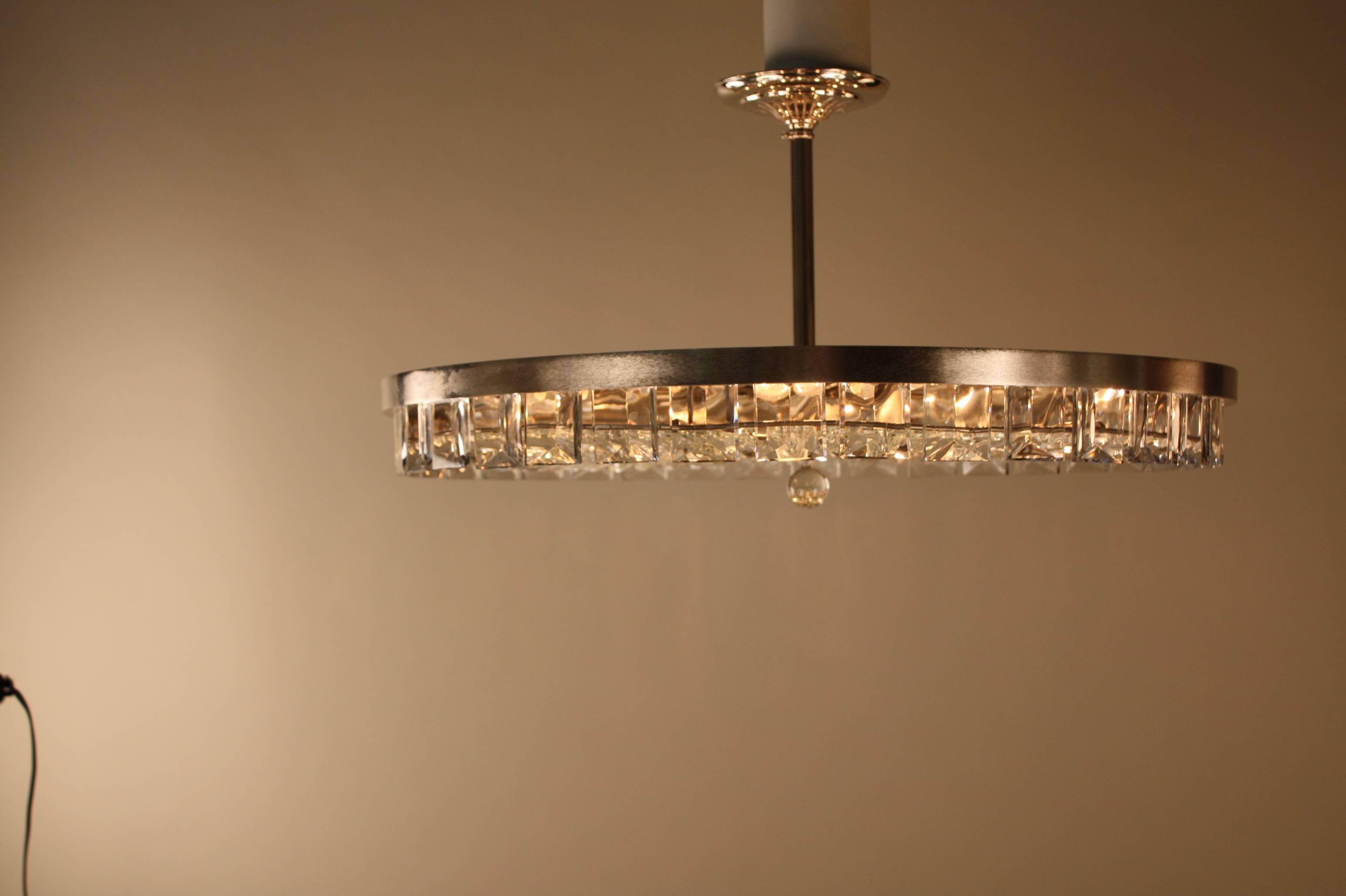large flush mount crystal chandelier