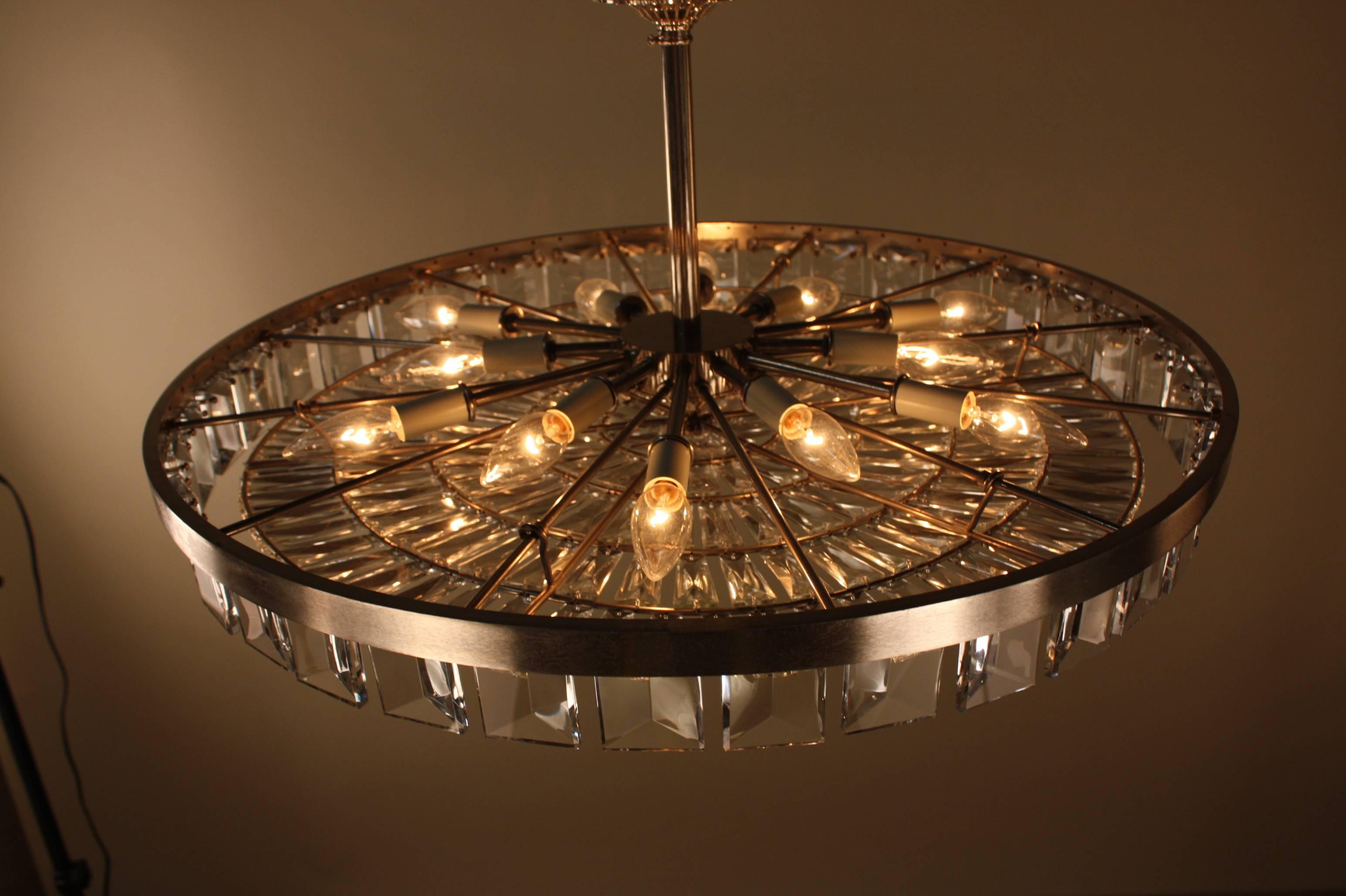 Austrian Large Crystal Flush Mount Chandelier
