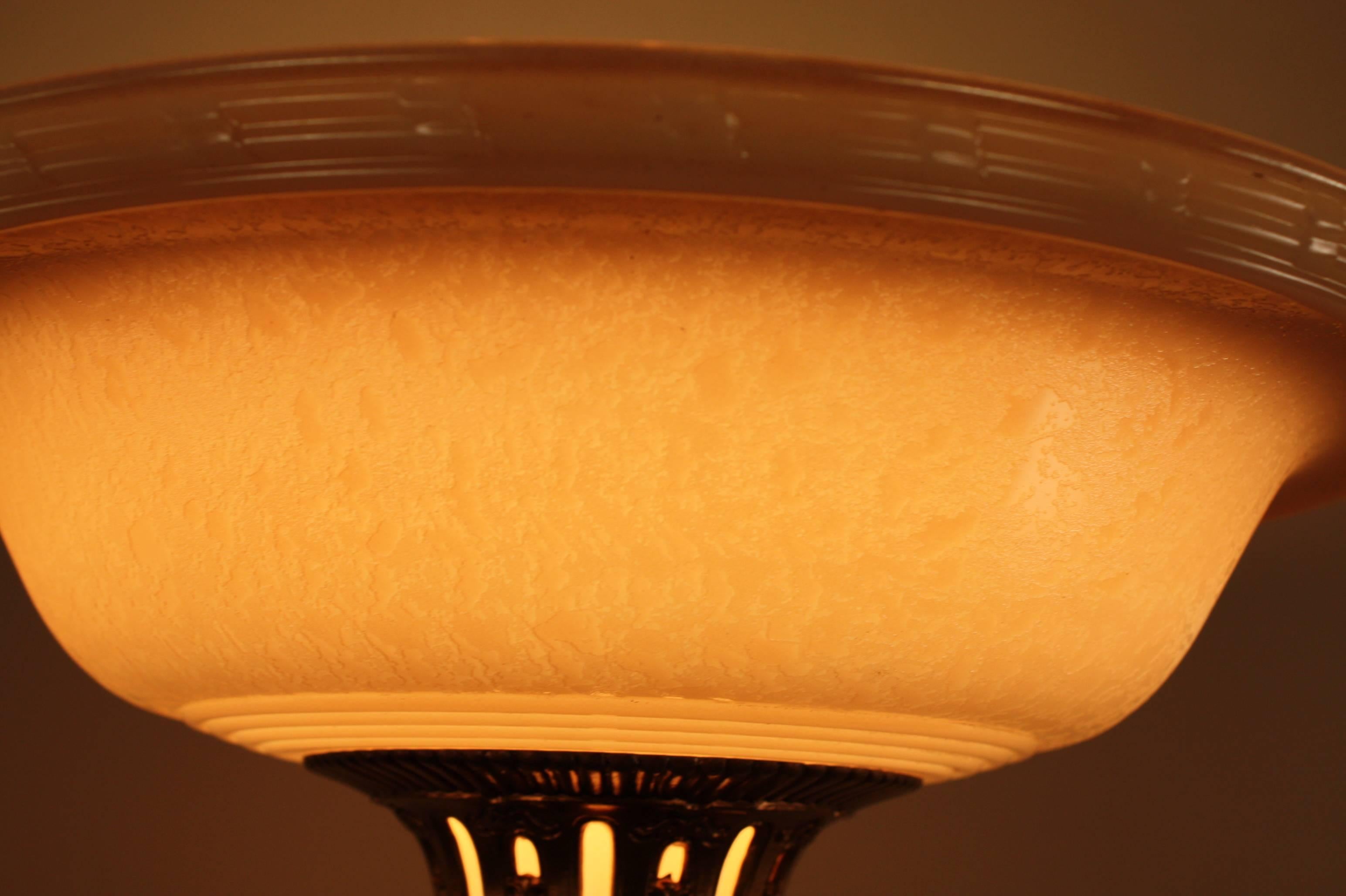 Bronzed American Torchiere Floor Lamp