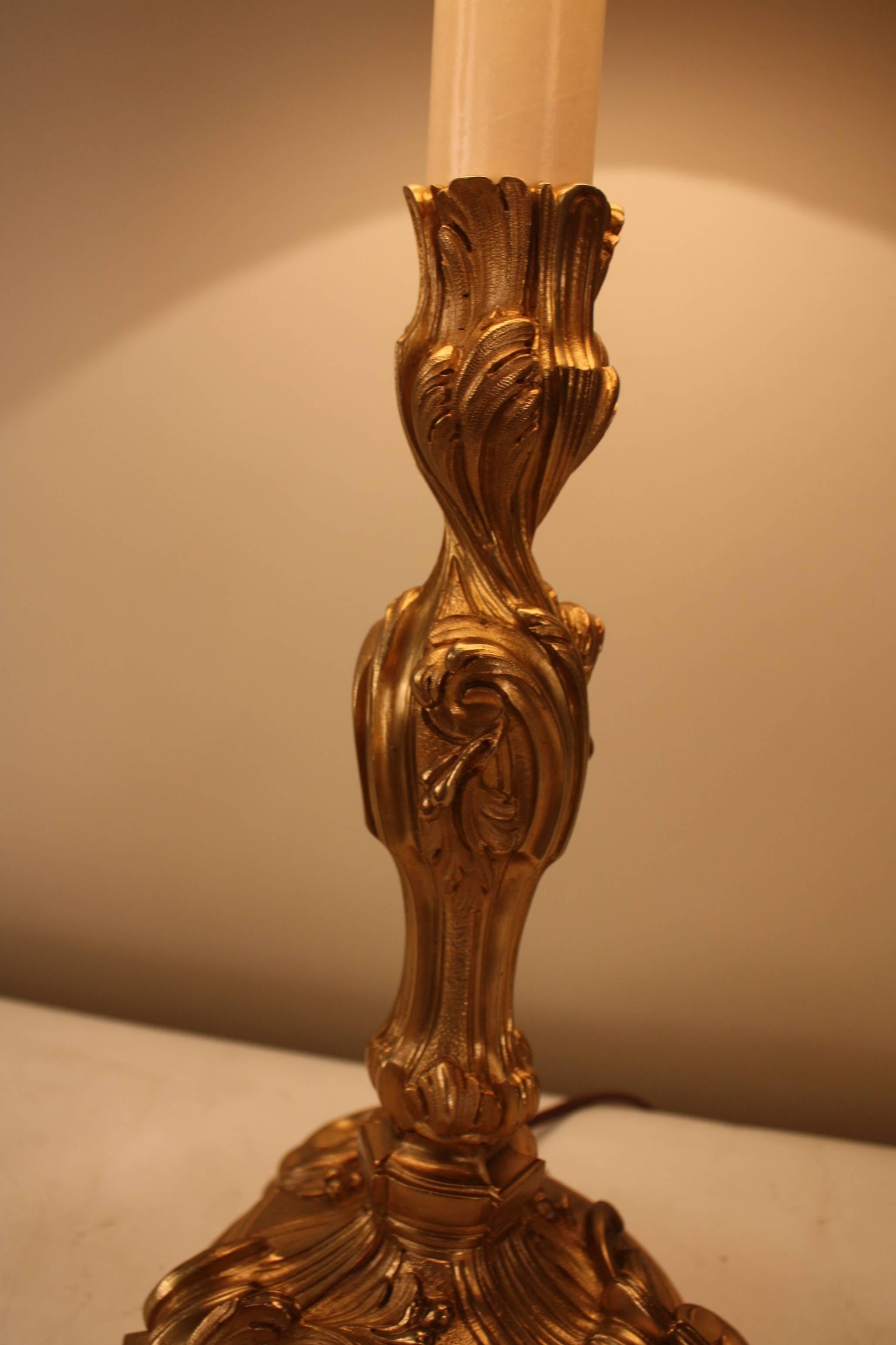 French Art Nouveau Bronze Table Lamp 2