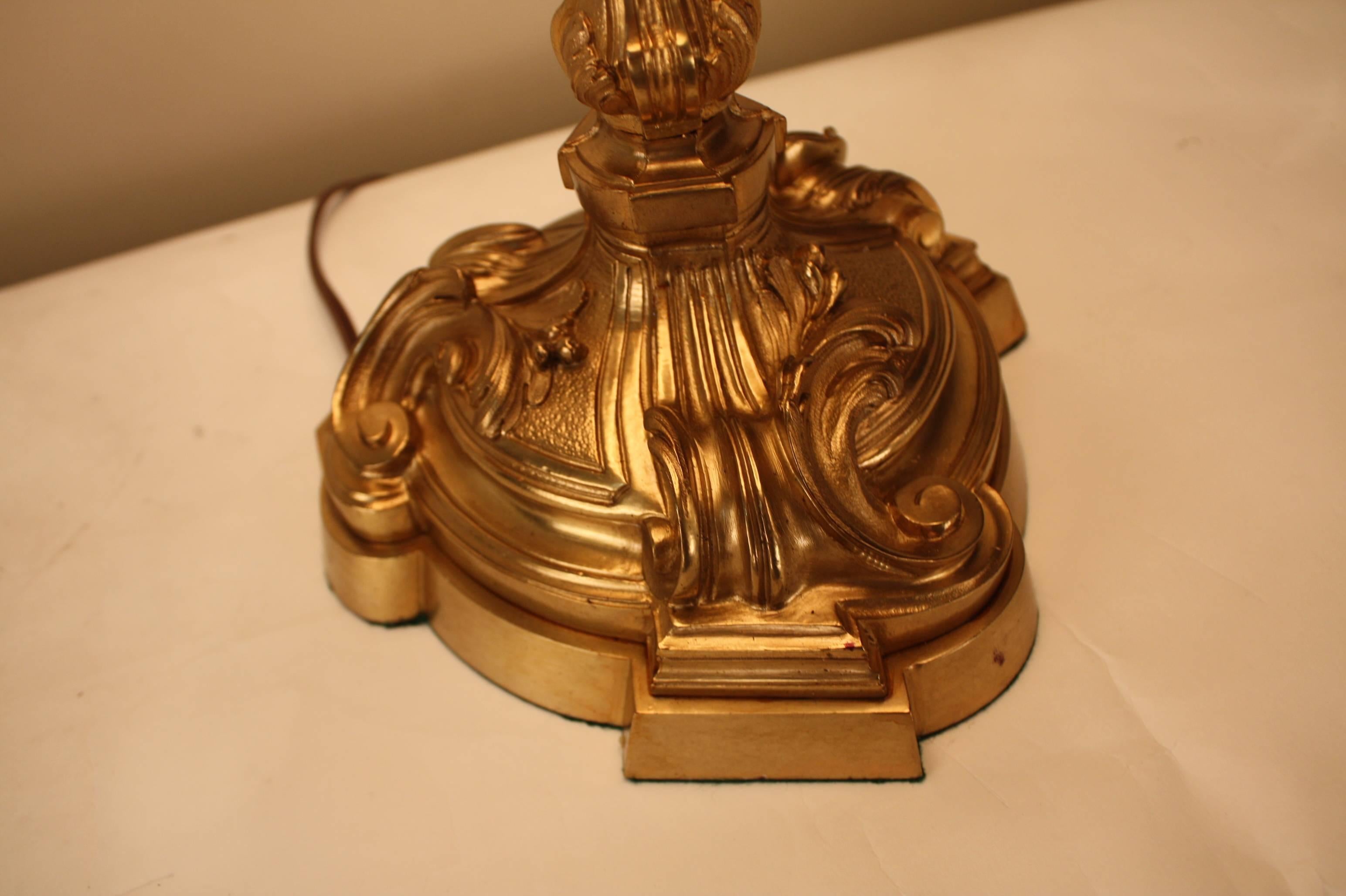 French Art Nouveau Bronze Table Lamp 3