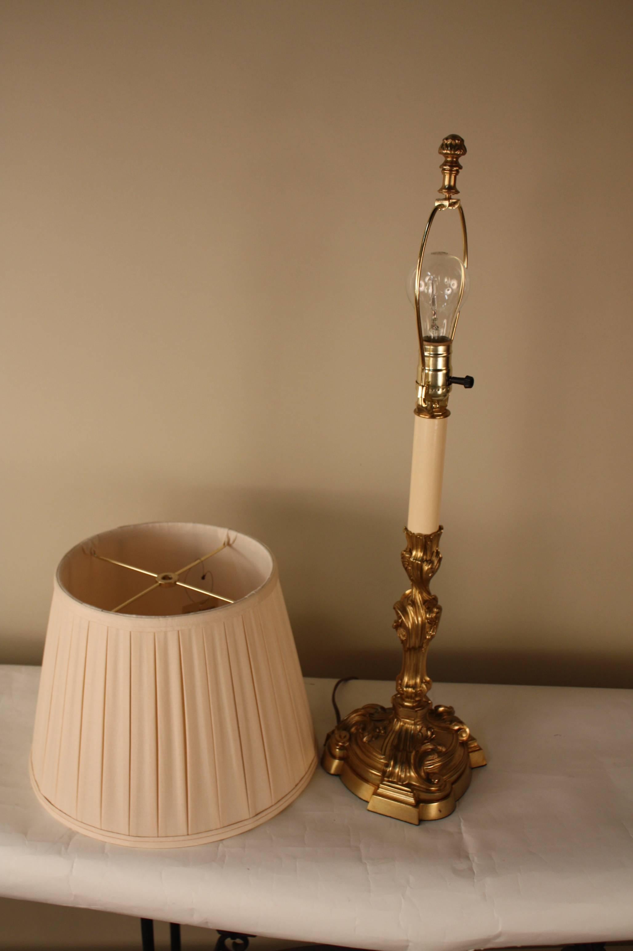 French Art Nouveau Bronze Table Lamp 4
