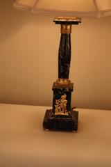 Pair of Empire Style Marble and Bronze Table Lamps