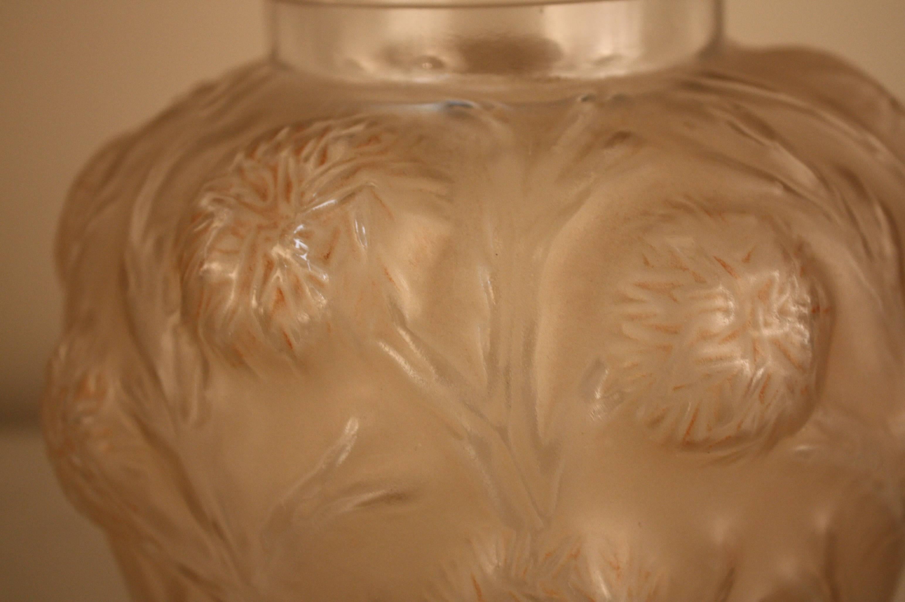 French Art Deco Glass Vase by Sabino In Good Condition In Fairfax, VA