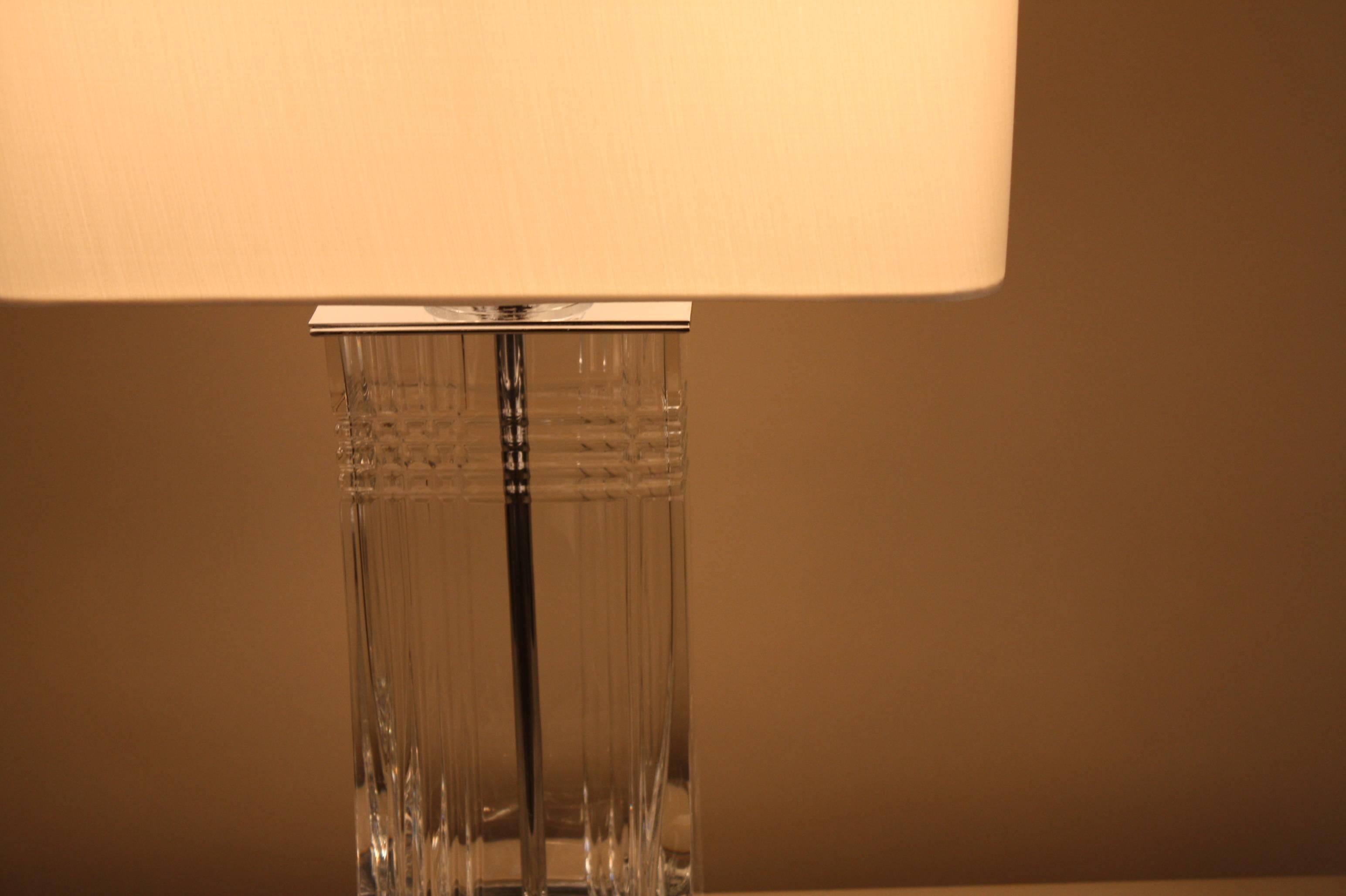 Modern Fabulous Clear Cut Crystal Table Lamp by Baccarat