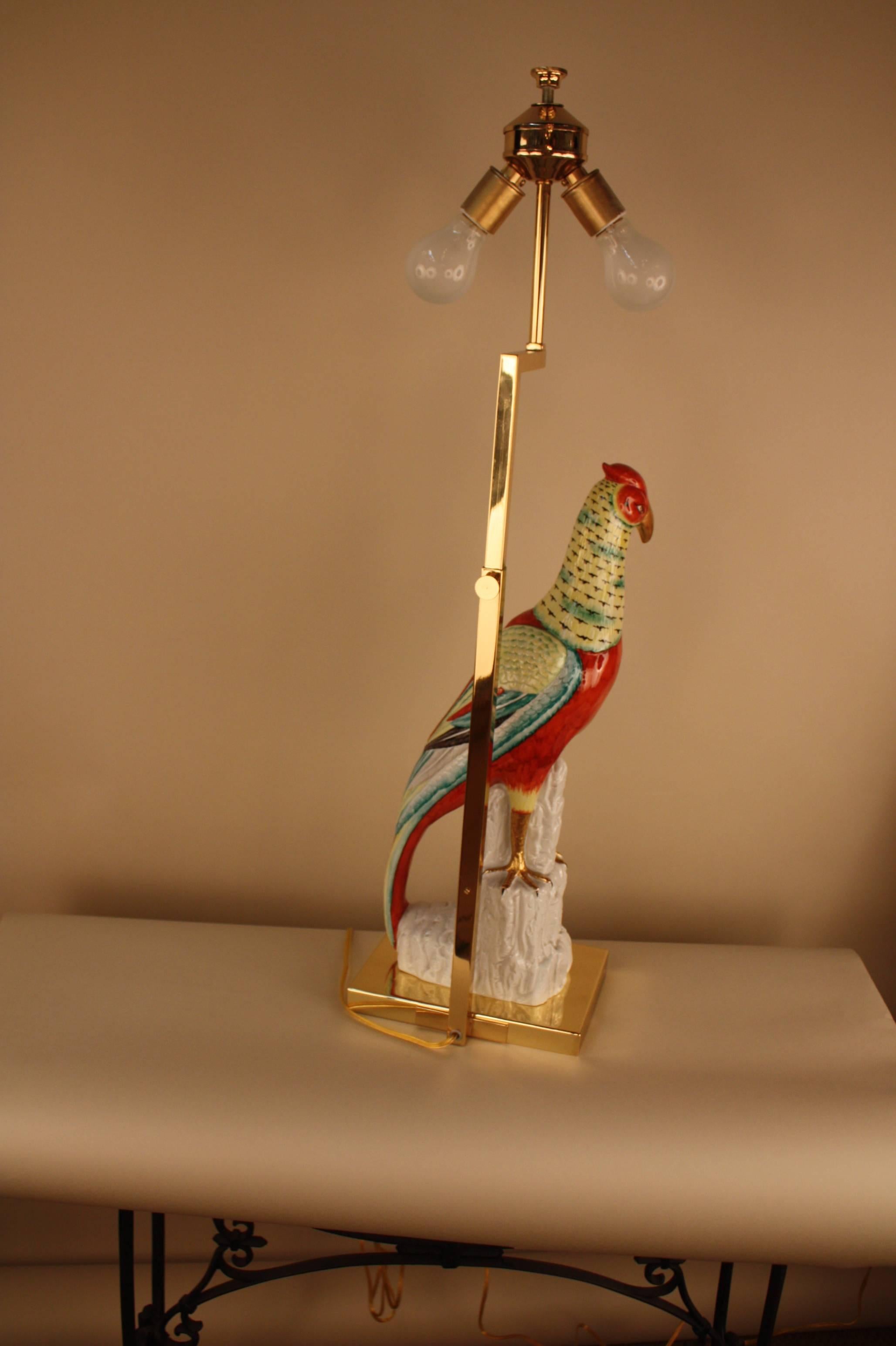 Unique Italian Porcelain Bird Table Lamp 1