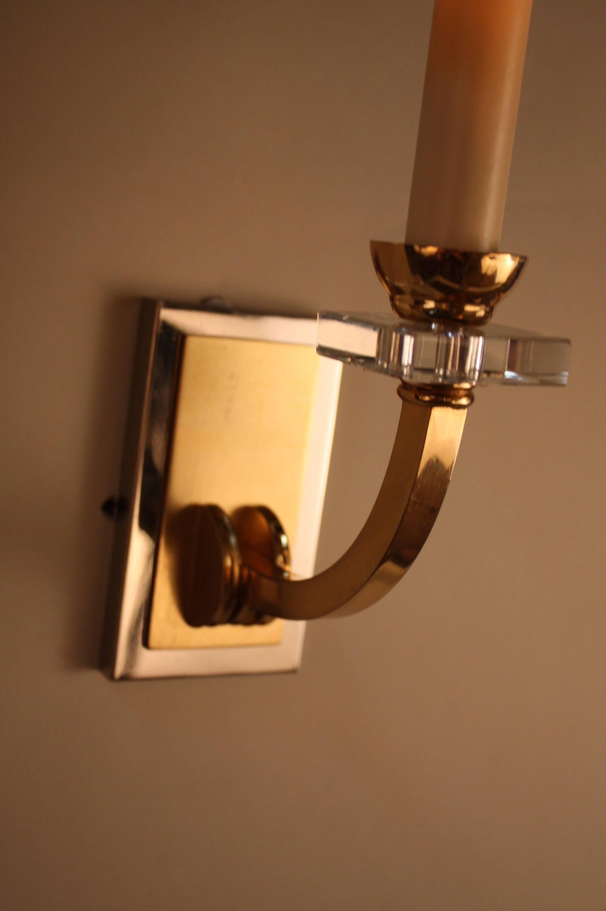 Mid-Century Modern Pair of Mid-Century Wall Sconces by Jacques Adnet