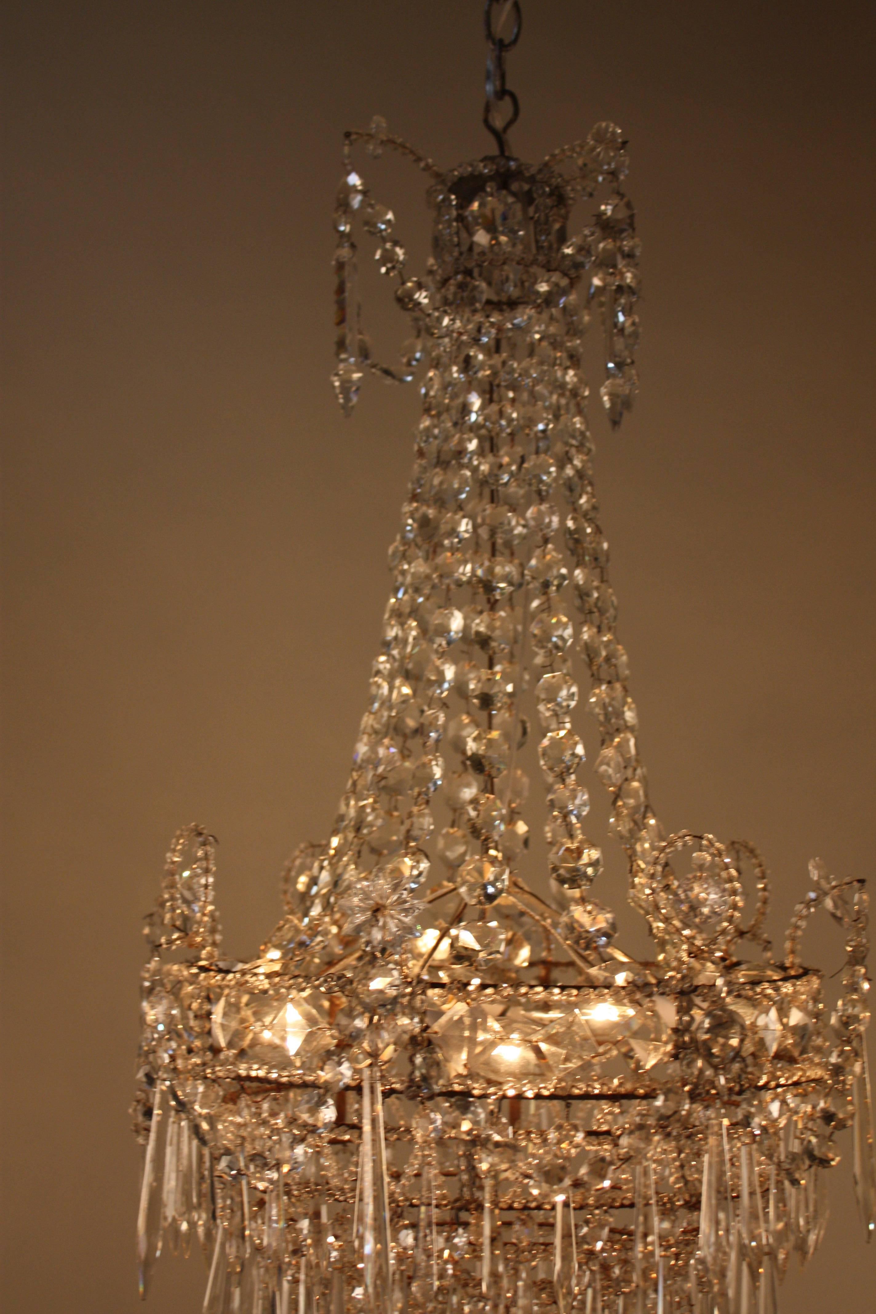 Hand-Crafted French 19th Century Crystal Chandelier