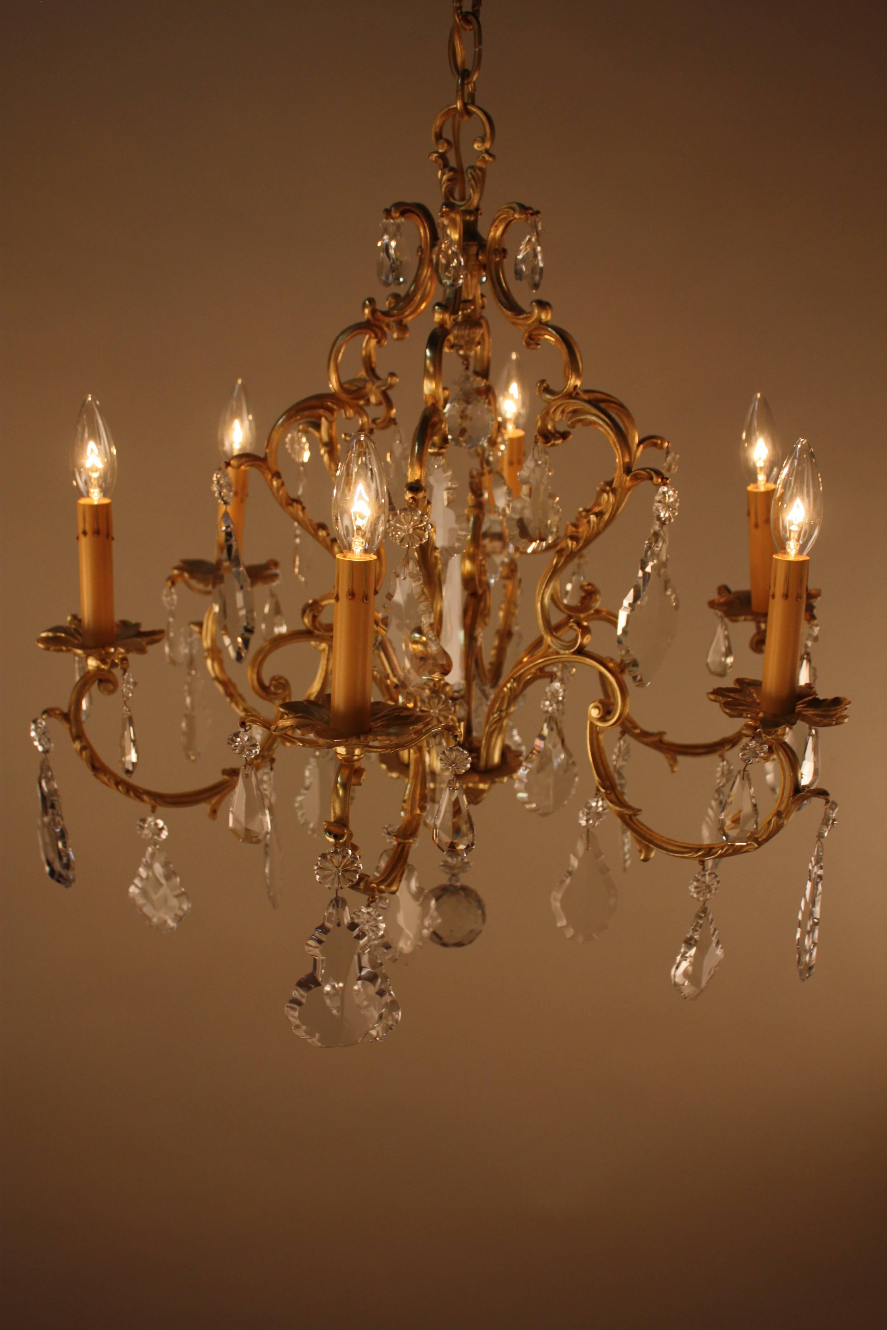 French Crystal and Bronze Chandelier 4