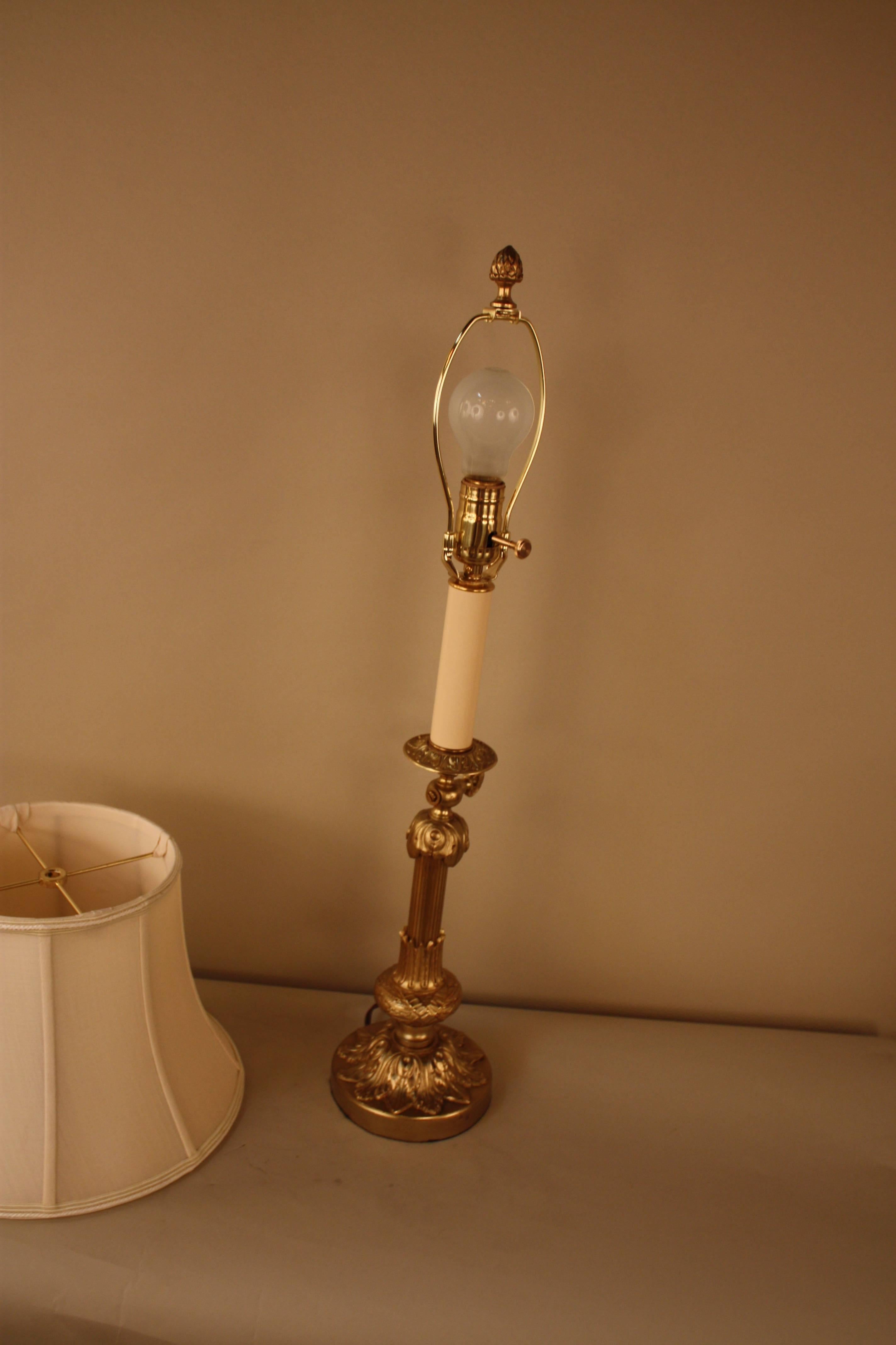 French 19th Century Bronze Electrified Gas Table Lamp 4
