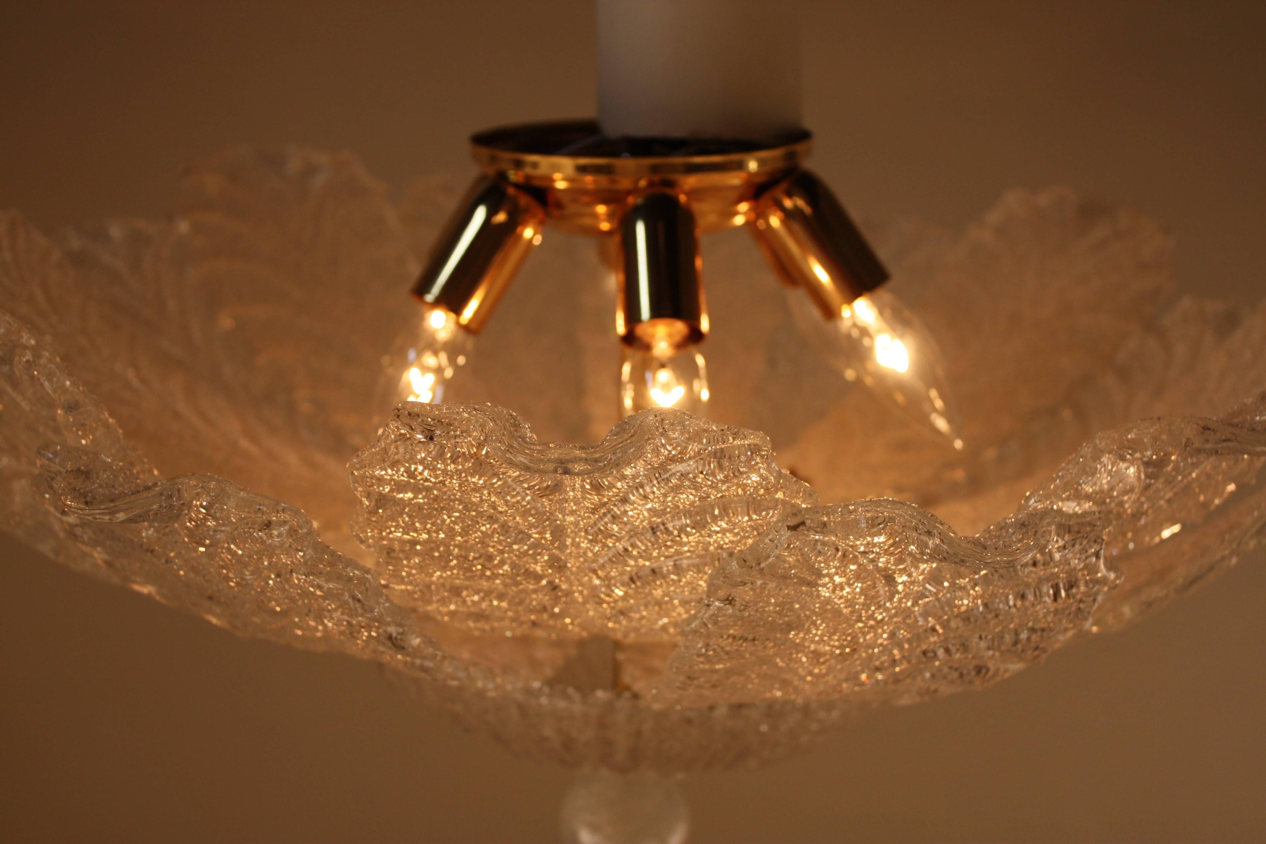 Flush Mount Murano Glass Chandelier by Barovier & Toso In Good Condition In Fairfax, VA