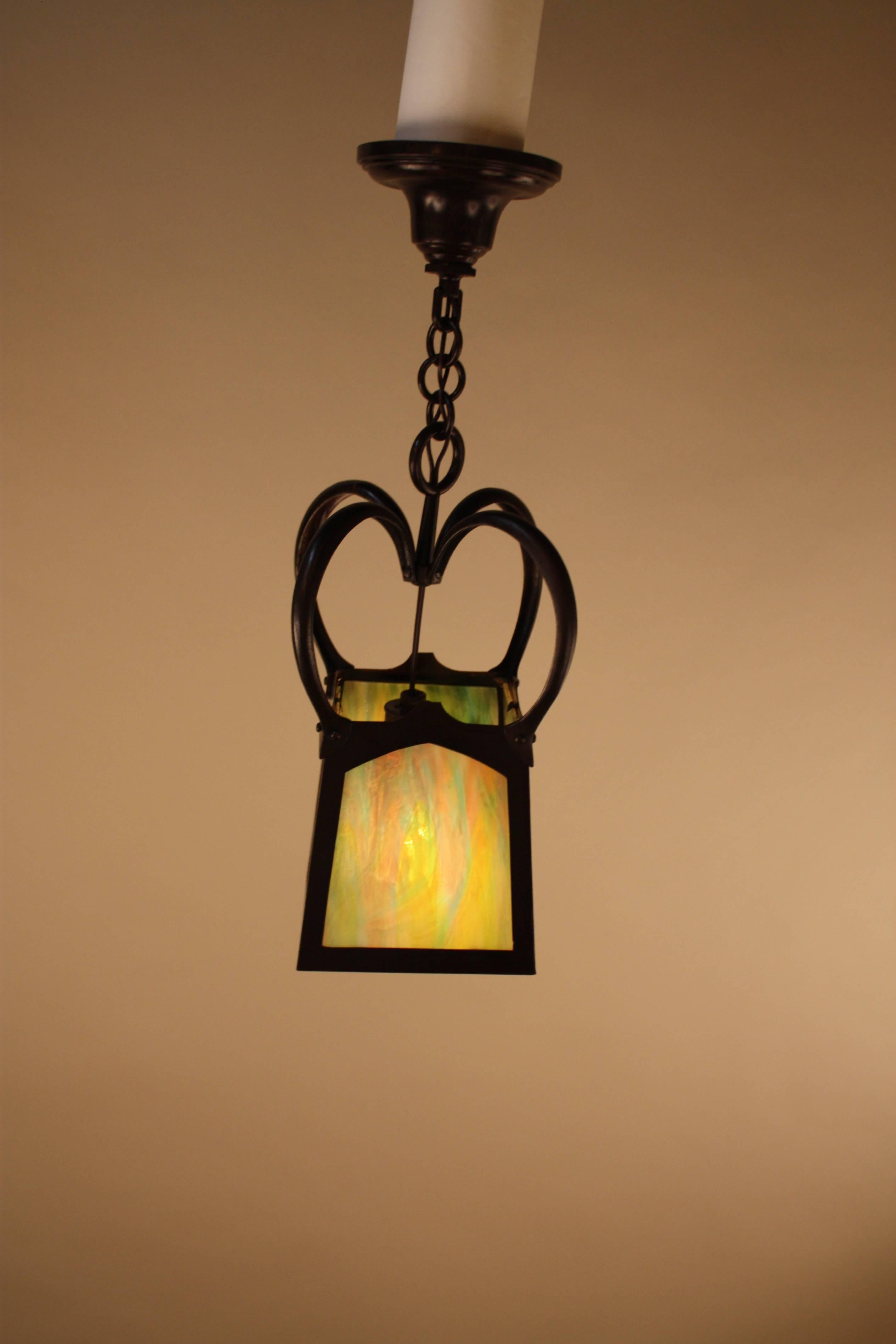 English Arts & Crafts / Art Nouveau Bronze Lantern 4