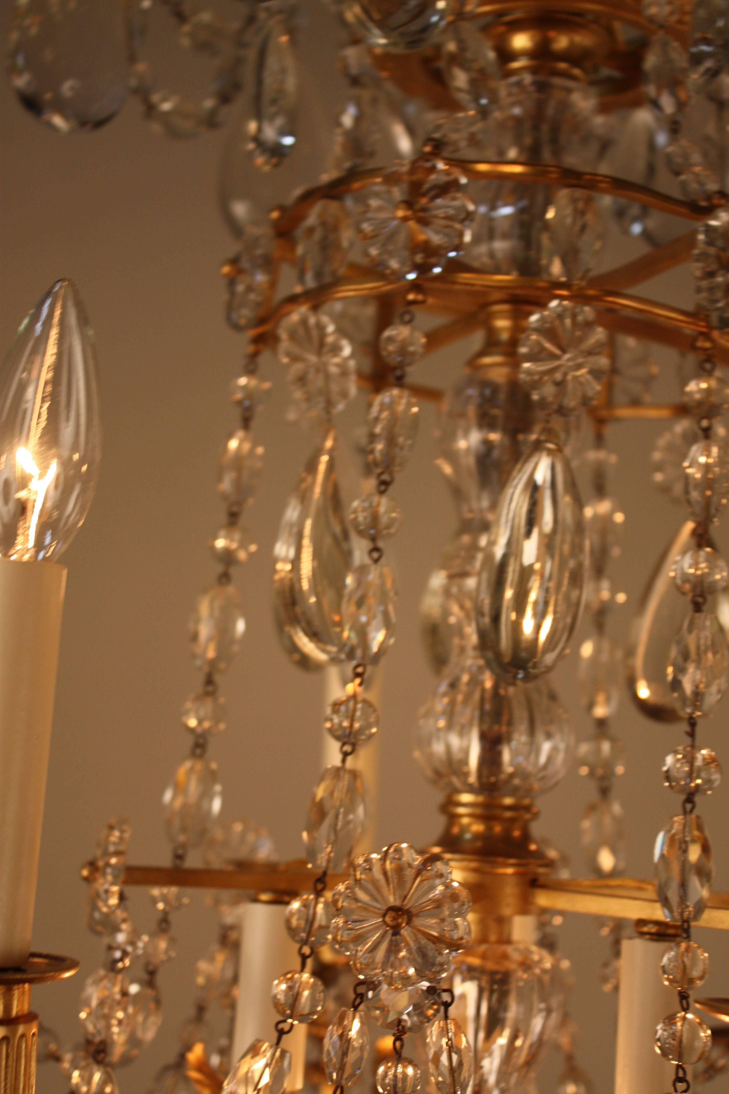 High Quality Crystal and Bronze Chandelier by Baccarat 1
