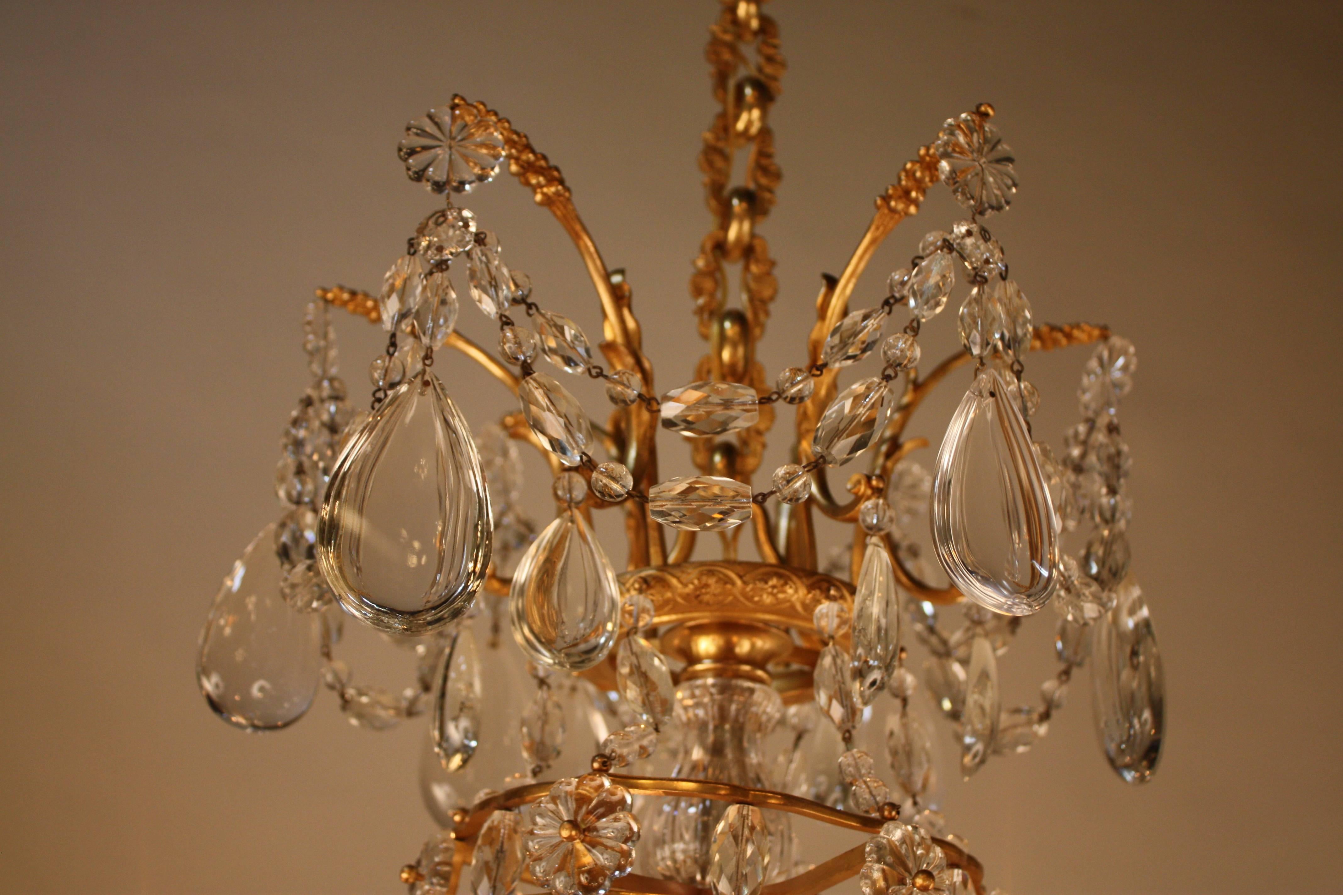 High Quality Crystal and Bronze Chandelier by Baccarat 2