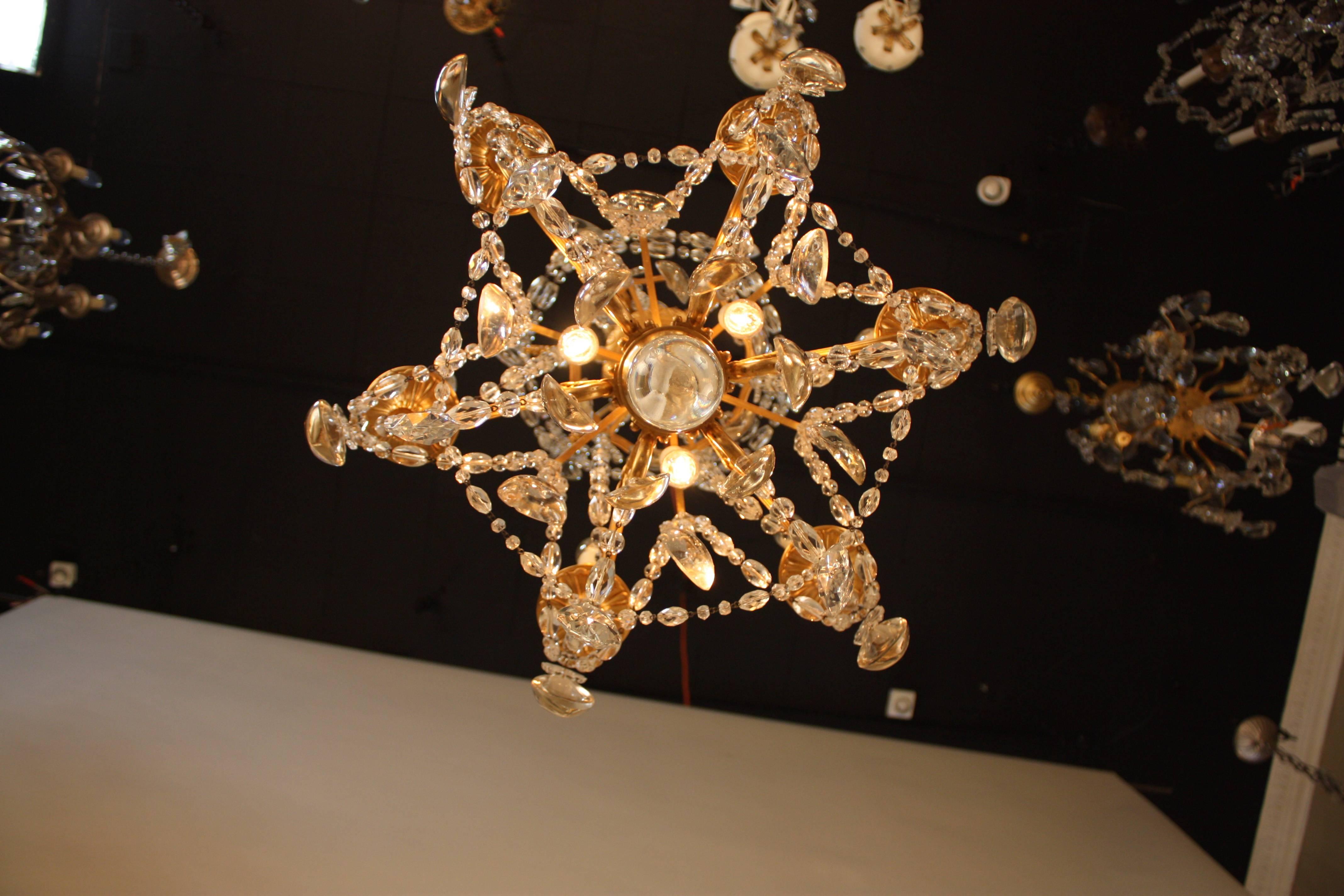 High Quality Crystal and Bronze Chandelier by Baccarat 4