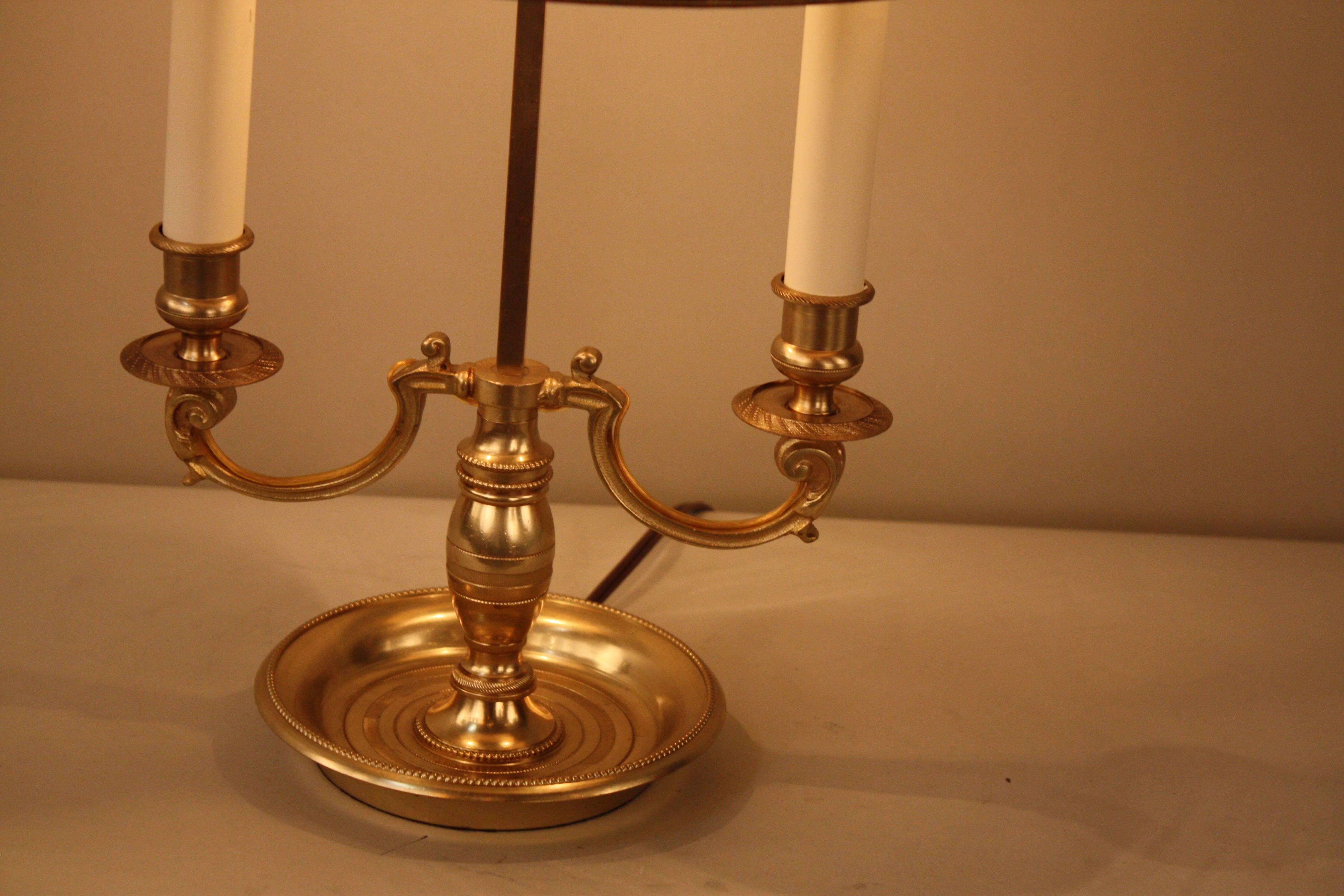 Empire French Bronze Bouillotte Desk Lamp