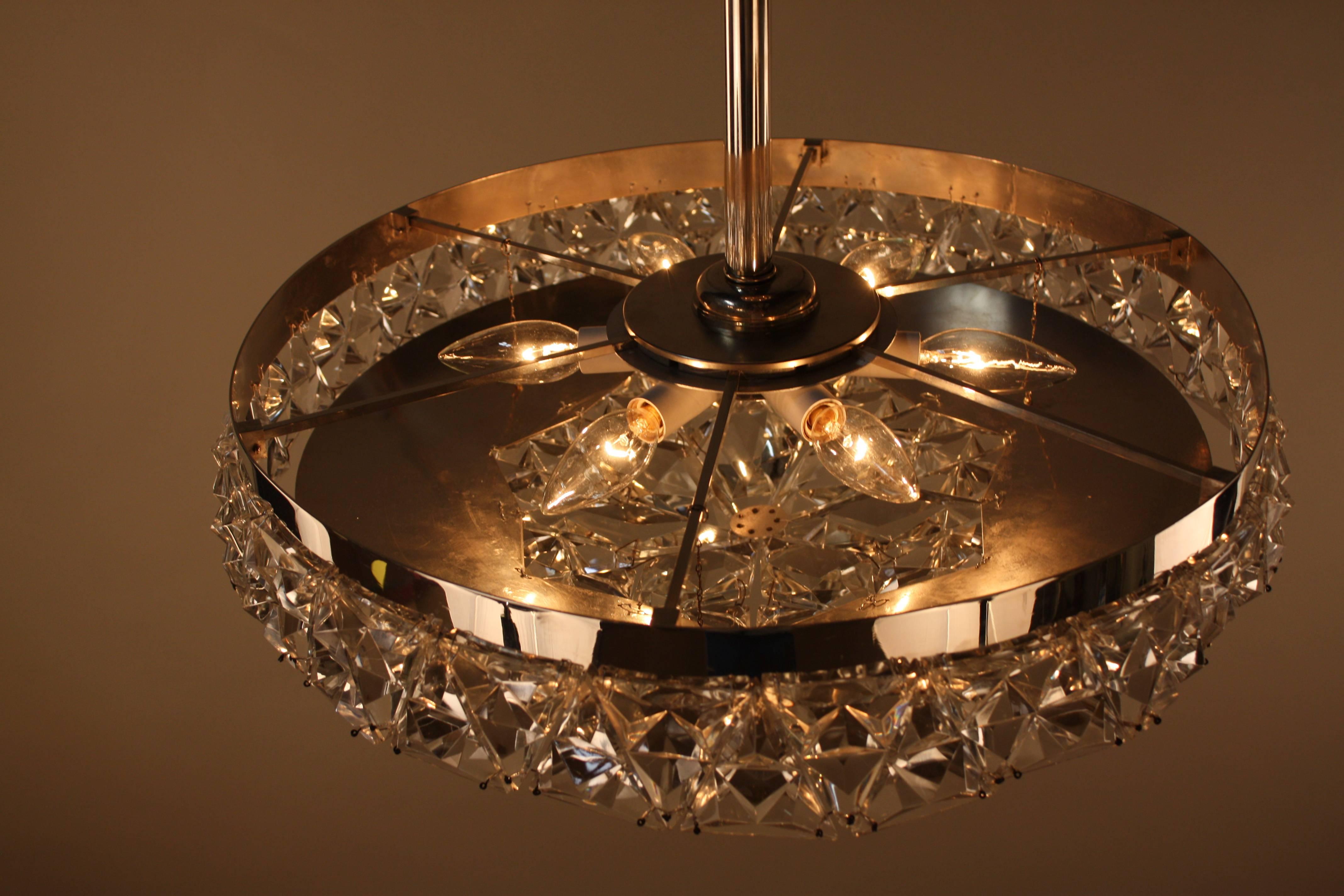 Semi Flush Crystal Chandelier by Bakalowits at 1stDibs