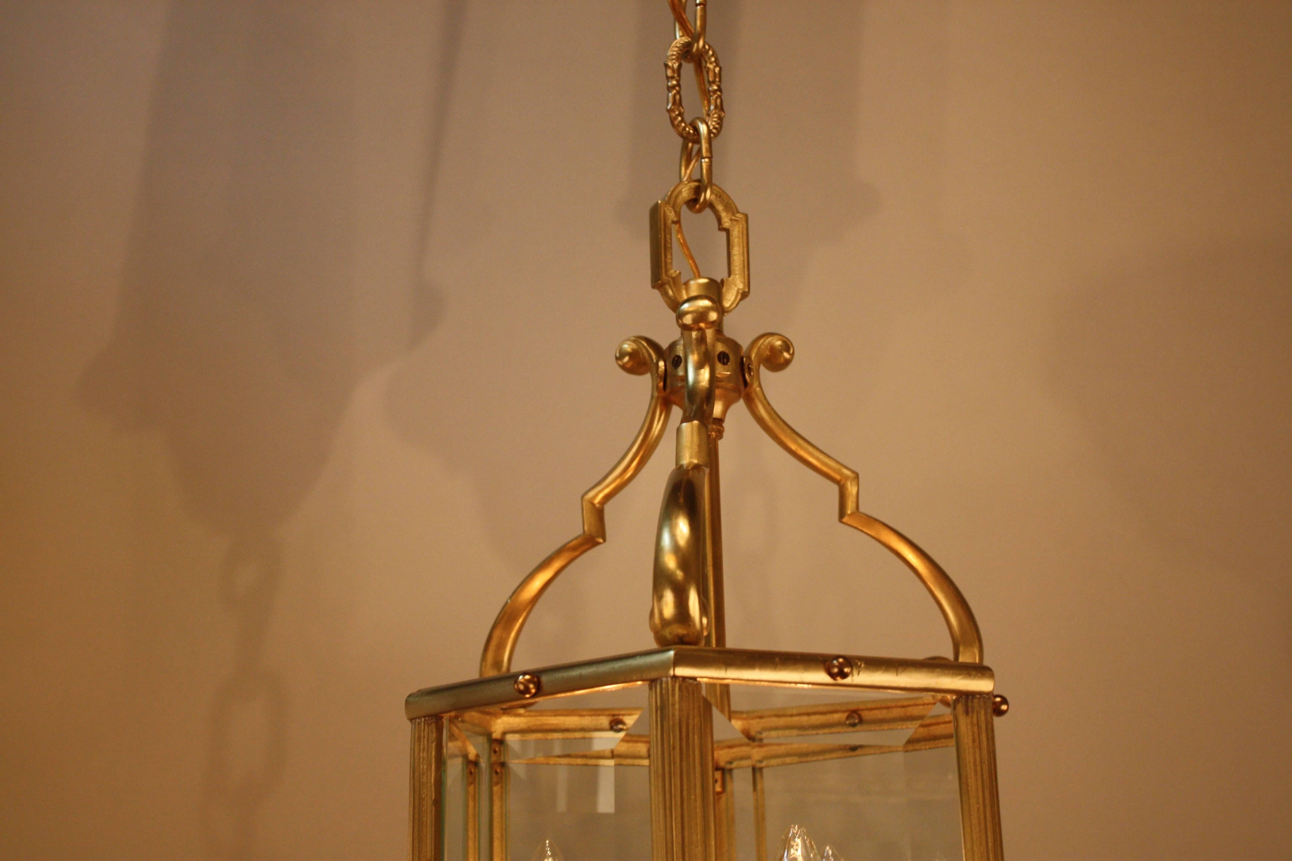 Mid-20th Century French Bronze Lantern by Atelier Petitot