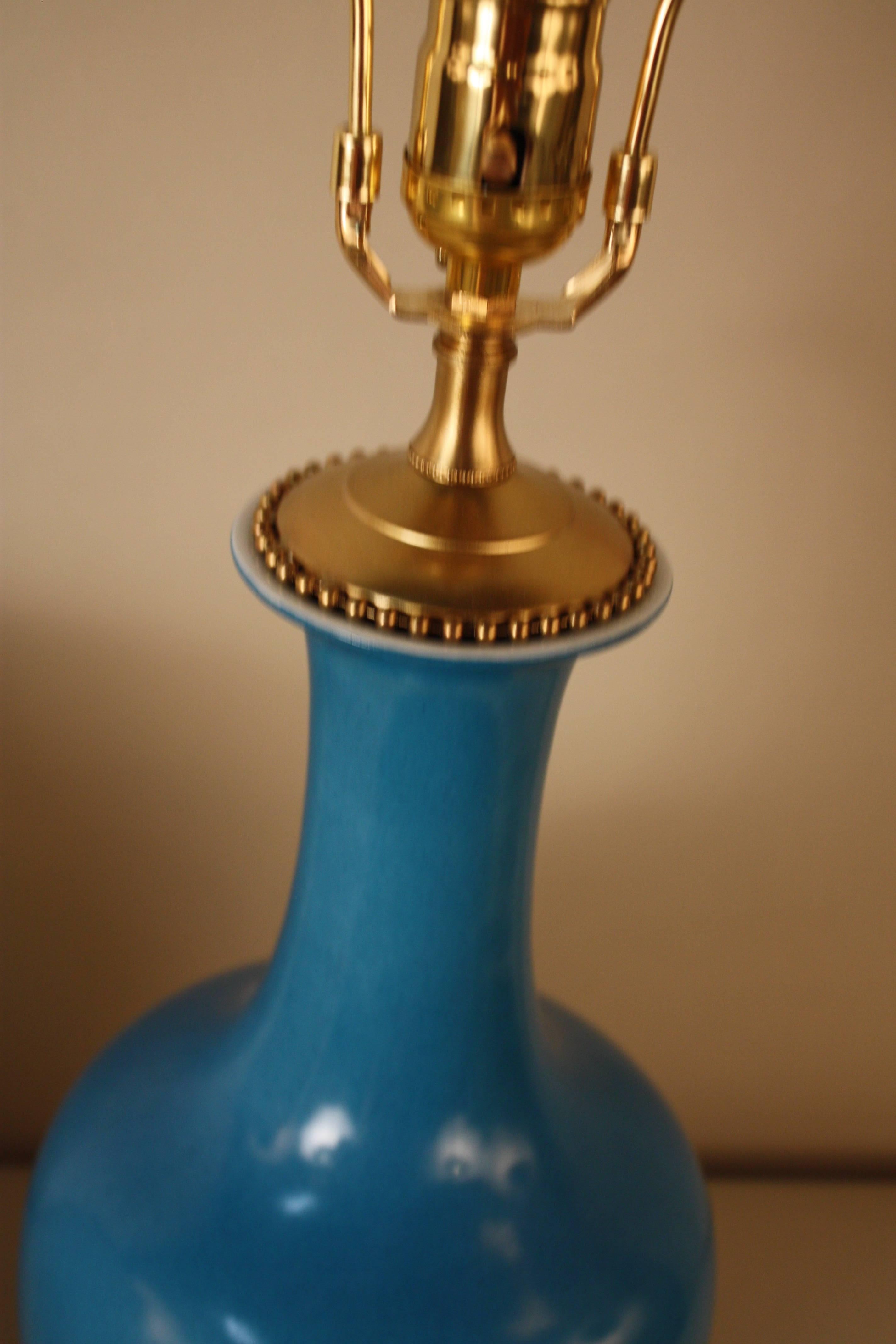 French Porcelain and Bronze Table Lamp 3