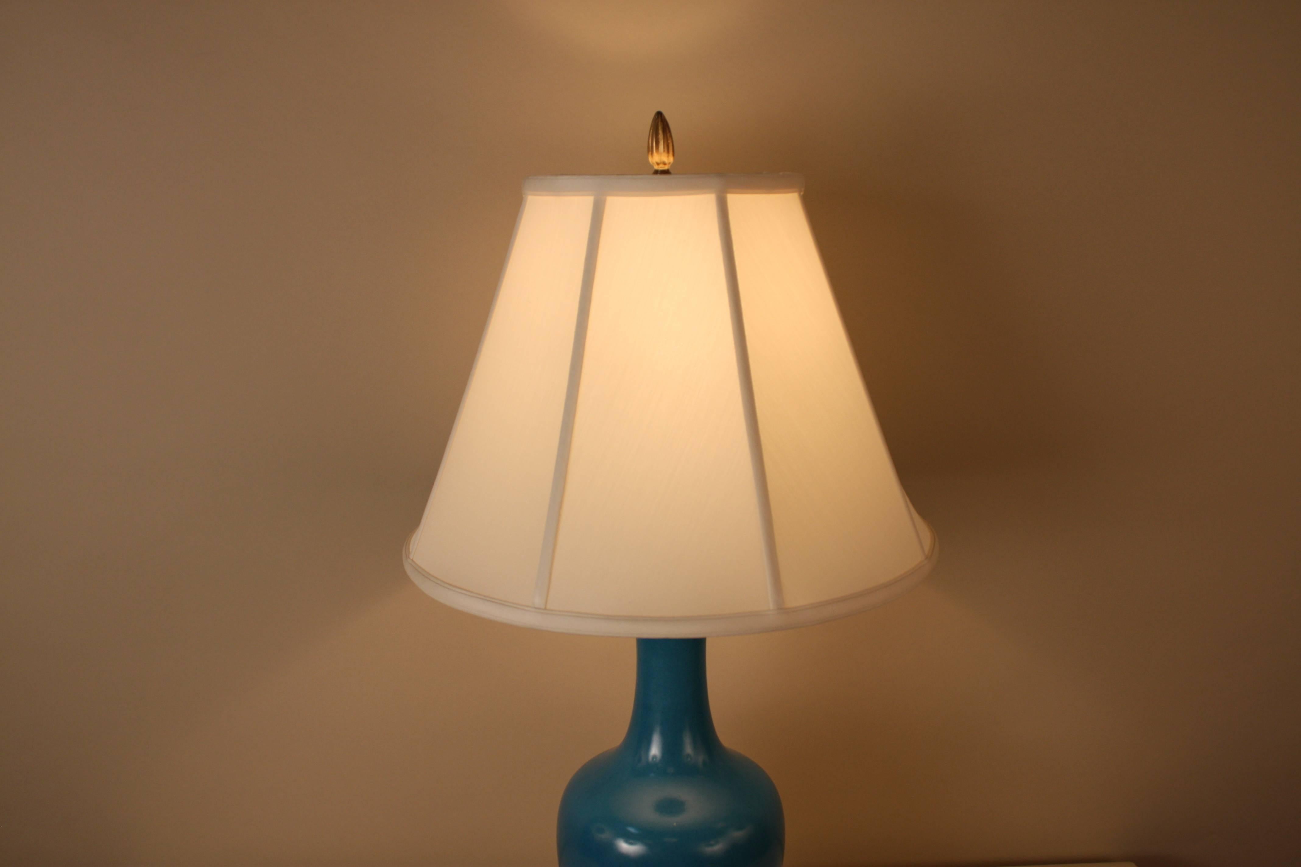 French Porcelain and Bronze Table Lamp In Good Condition In Fairfax, VA
