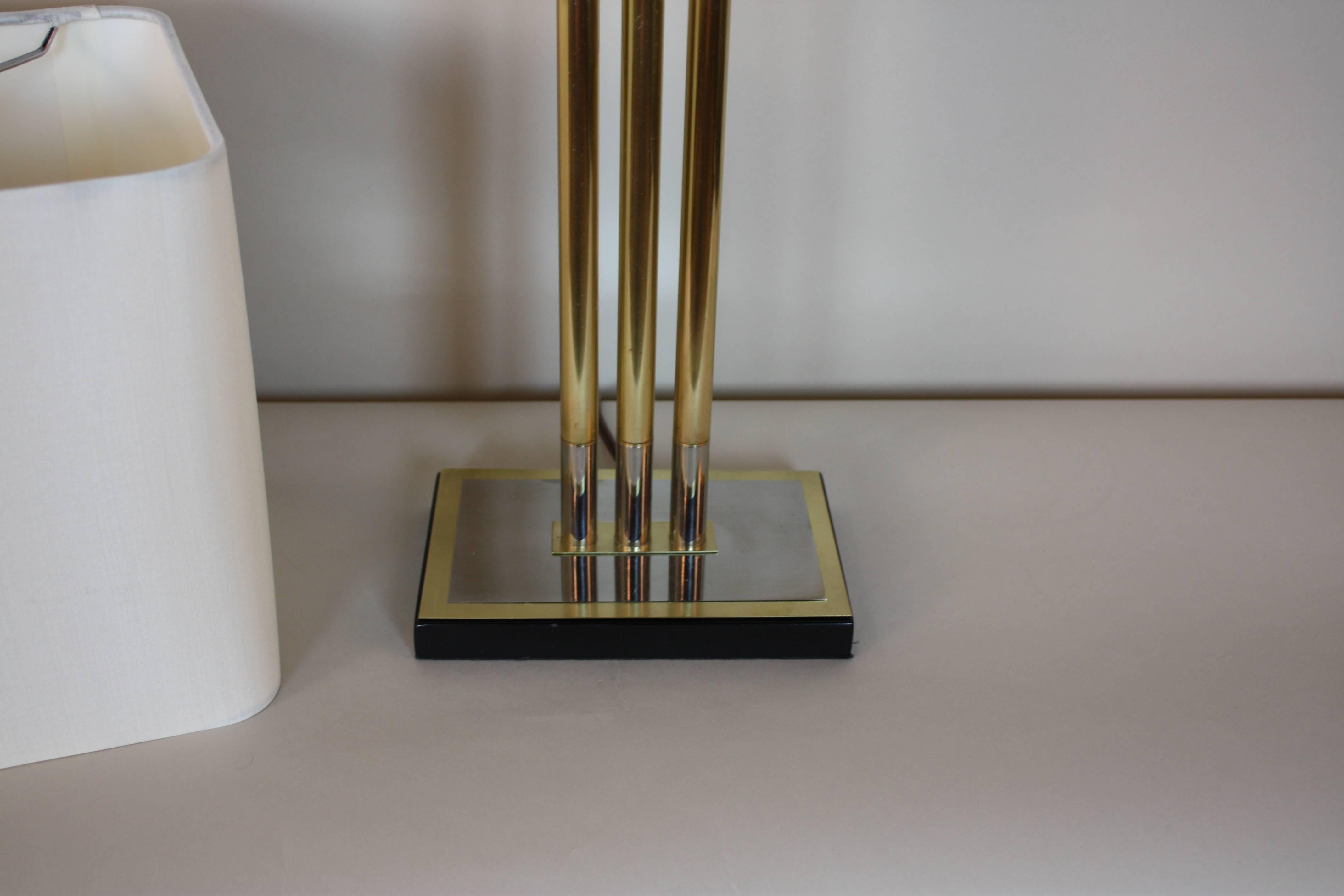 1970s Modern Nickel and Bronze Table Lamp 2