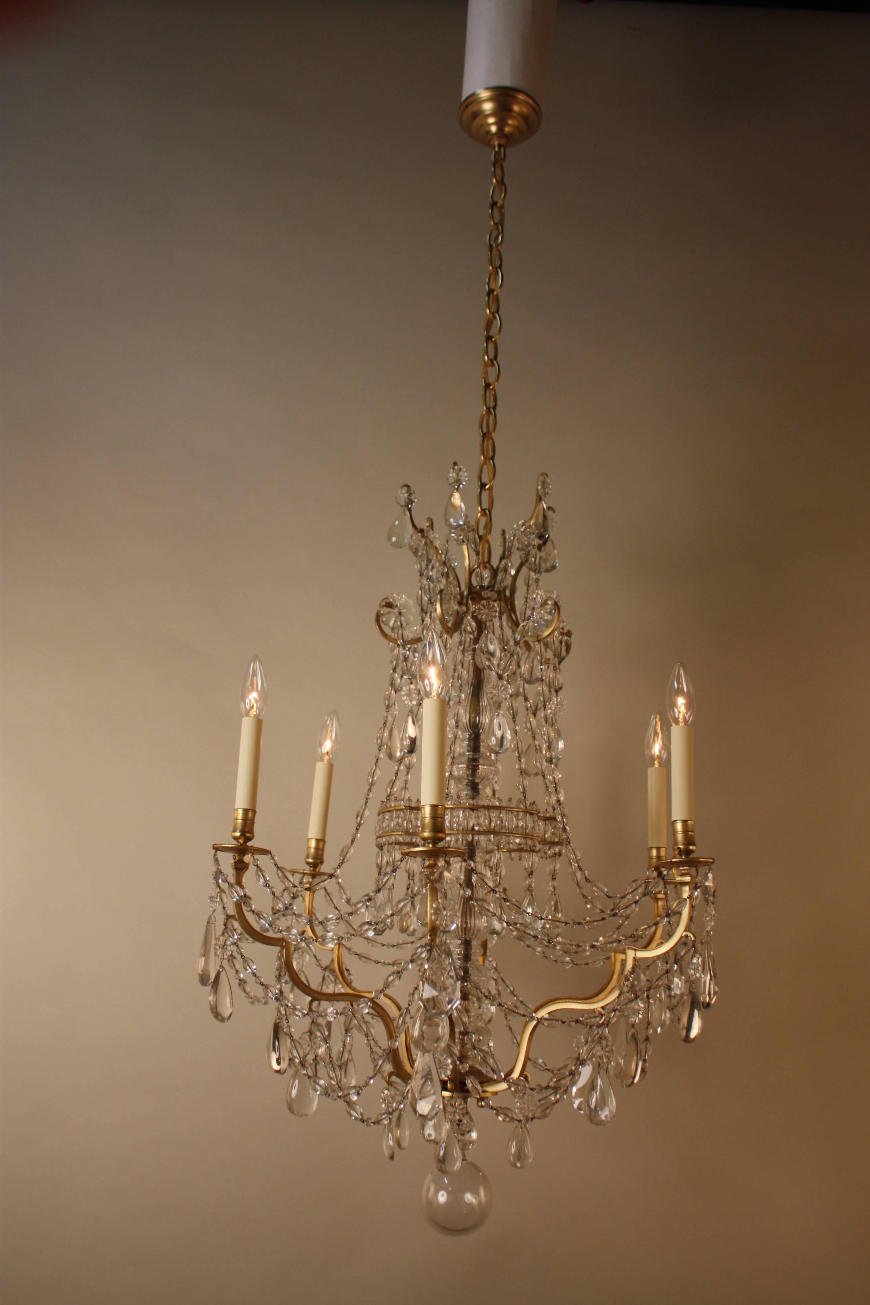 French Early 20th Century Crystal Chandelier by Maison Baguès In Good Condition In Fairfax, VA