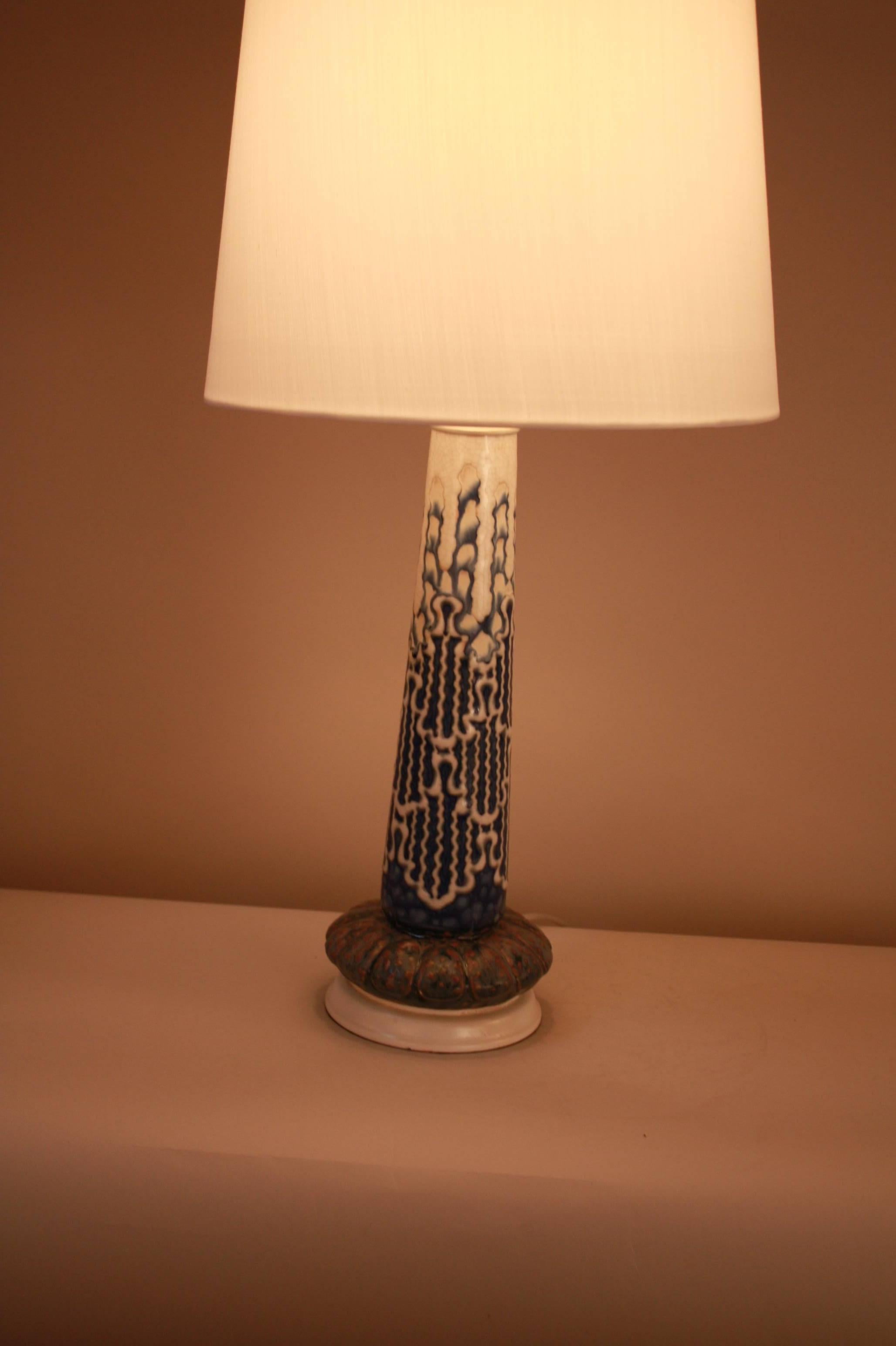 1920s Belgium Pottery Table Lamp 1