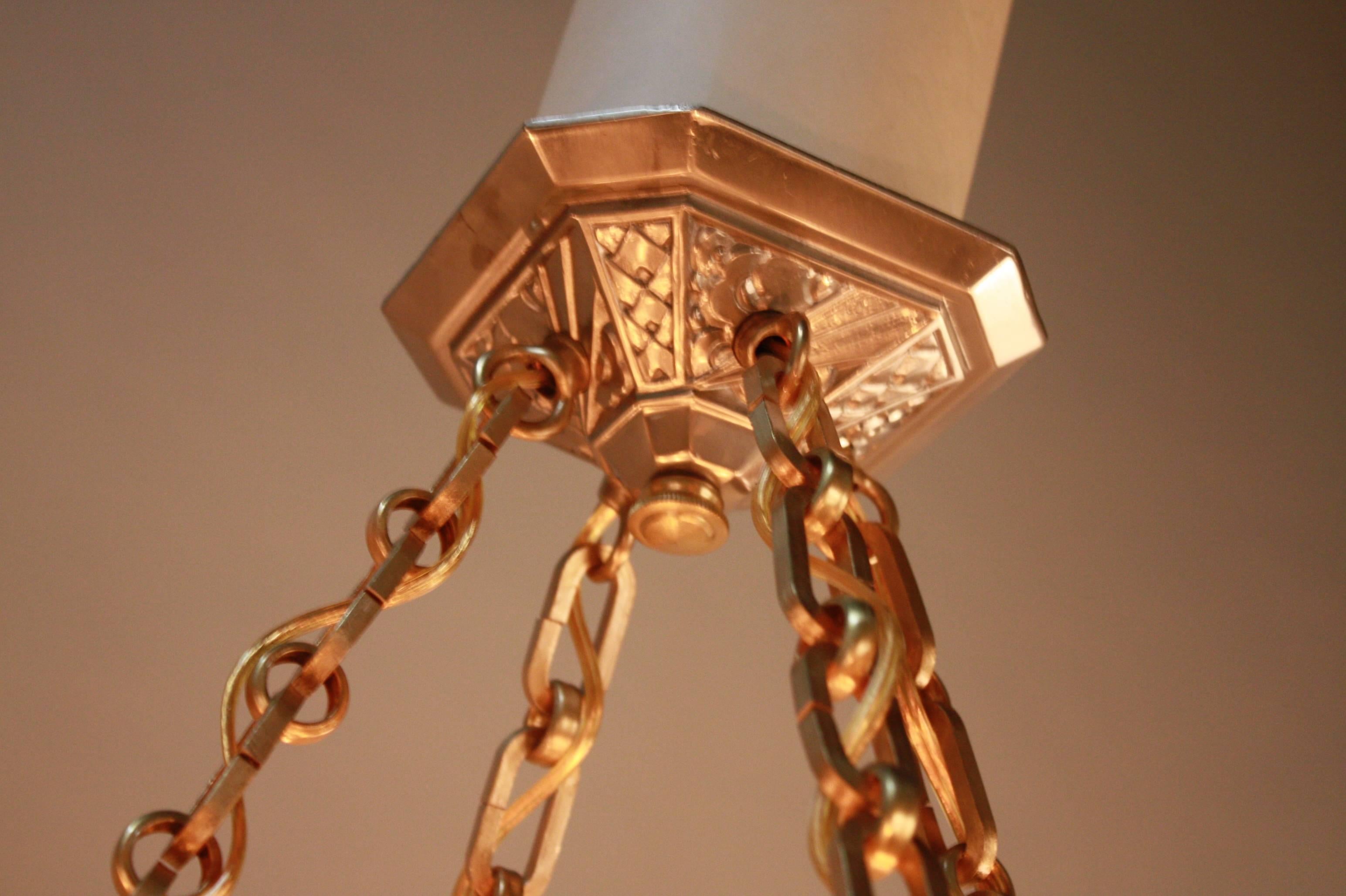 Mid-20th Century 1930's French Art Deco Chandelier