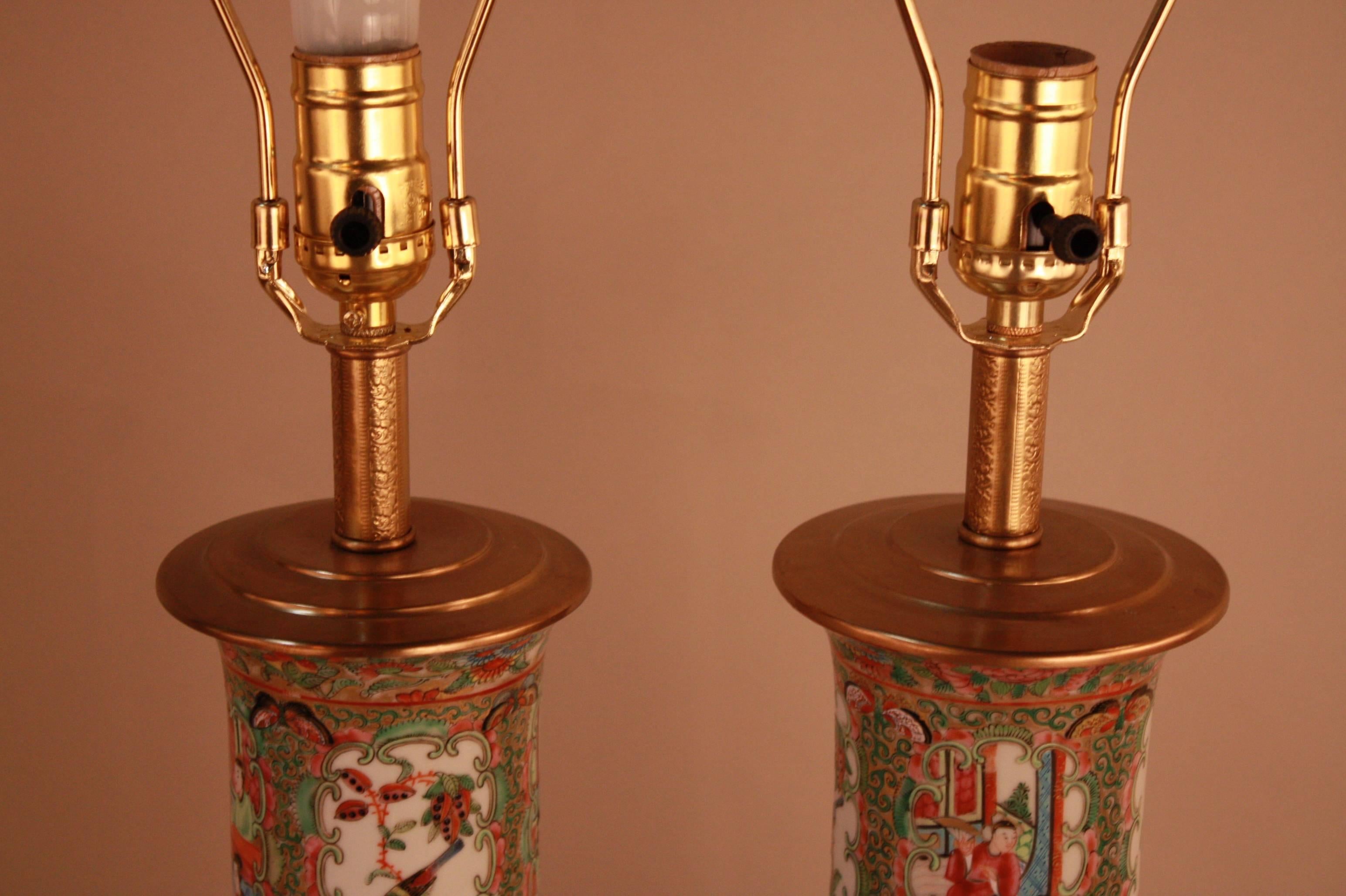 Pair of Chinese Rose Medallion Vases with French Bronze Mounting 2