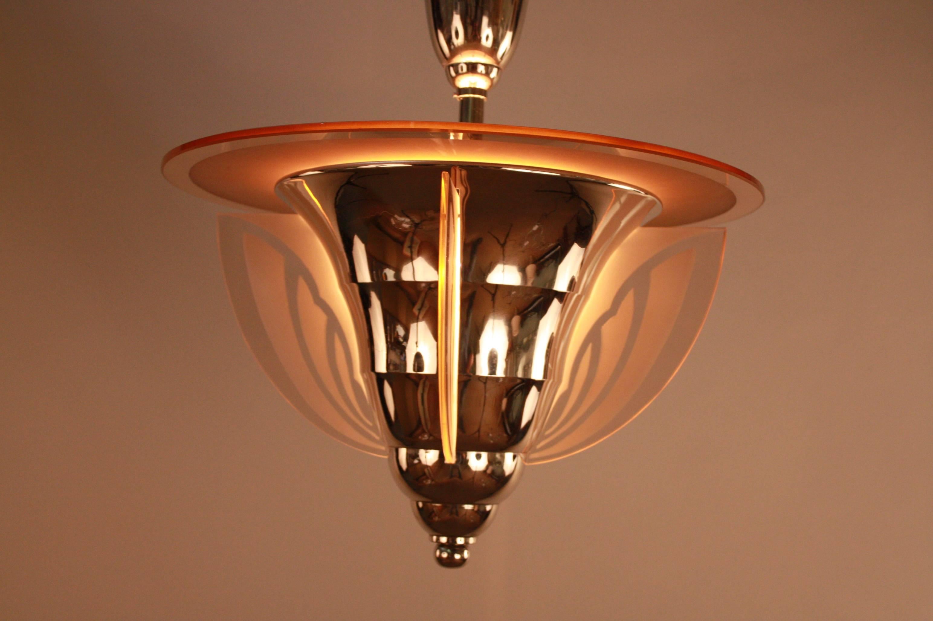 French Art Deco Chandelier by Atelier Petitot In Good Condition In Fairfax, VA