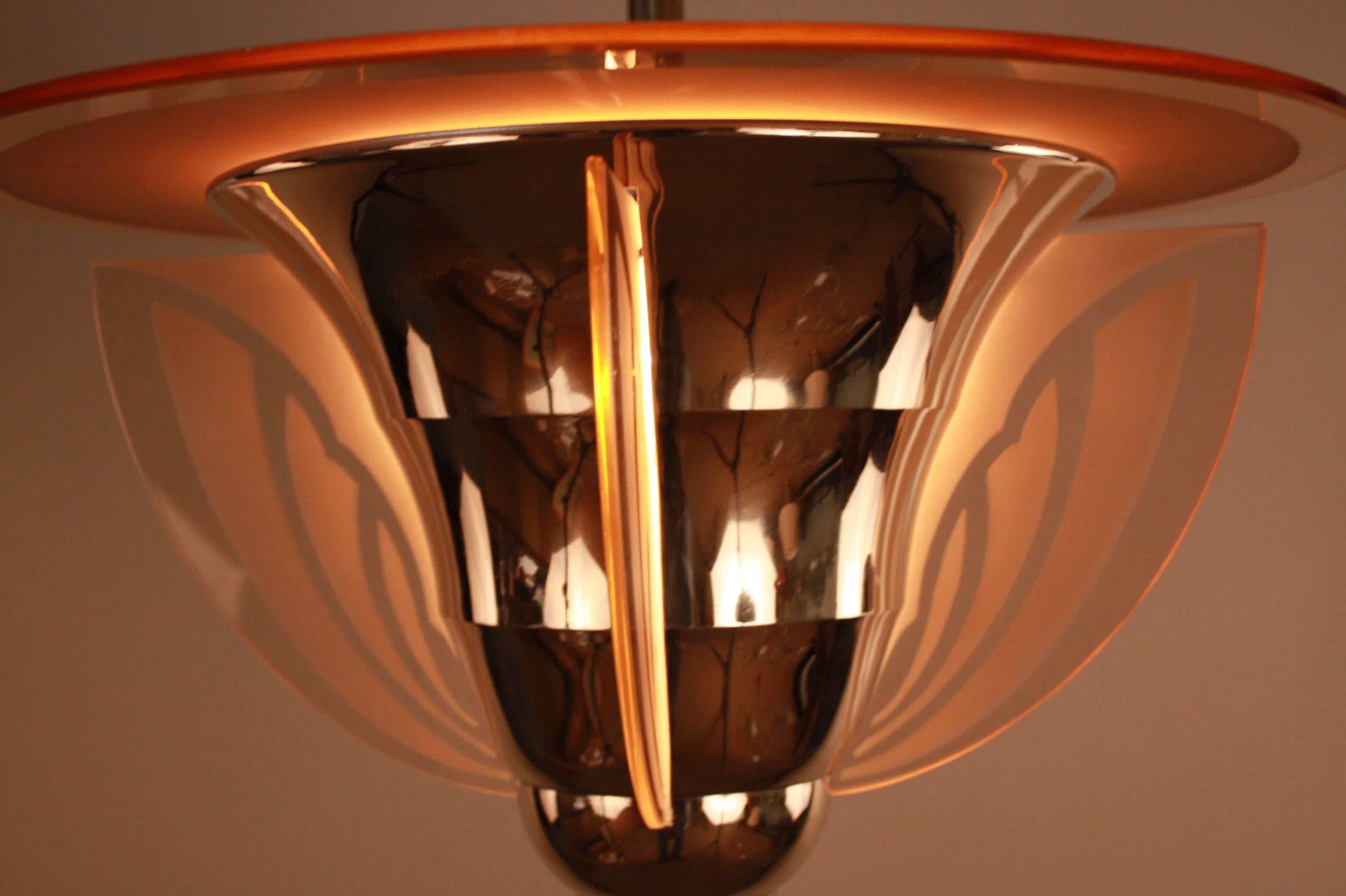 Early 20th Century French Art Deco Chandelier by Atelier Petitot