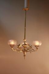 French 19th Century Bronze Electrified Gas Chandelier