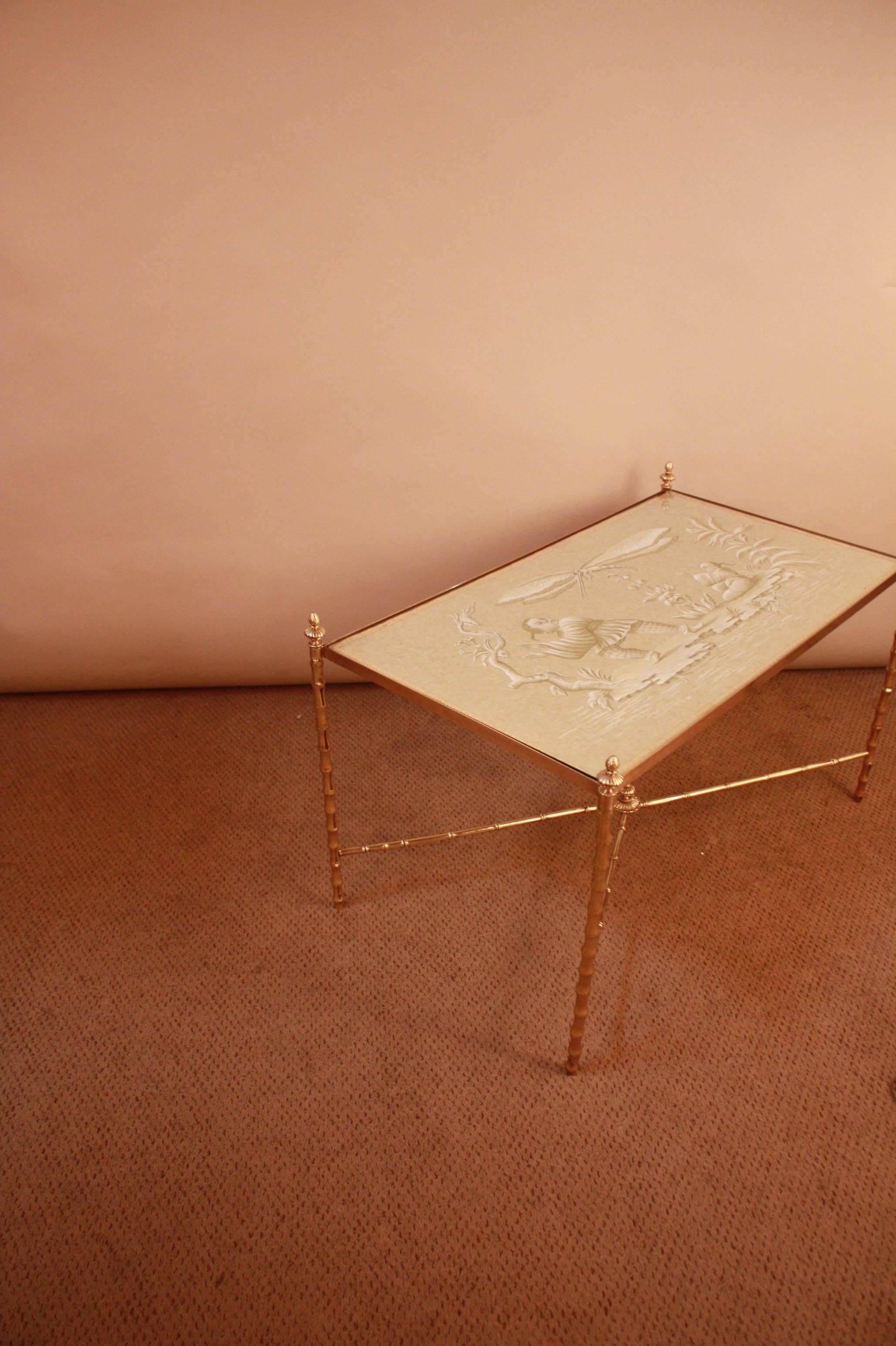 Bronze Elegant Bamboo Design Coffee Table