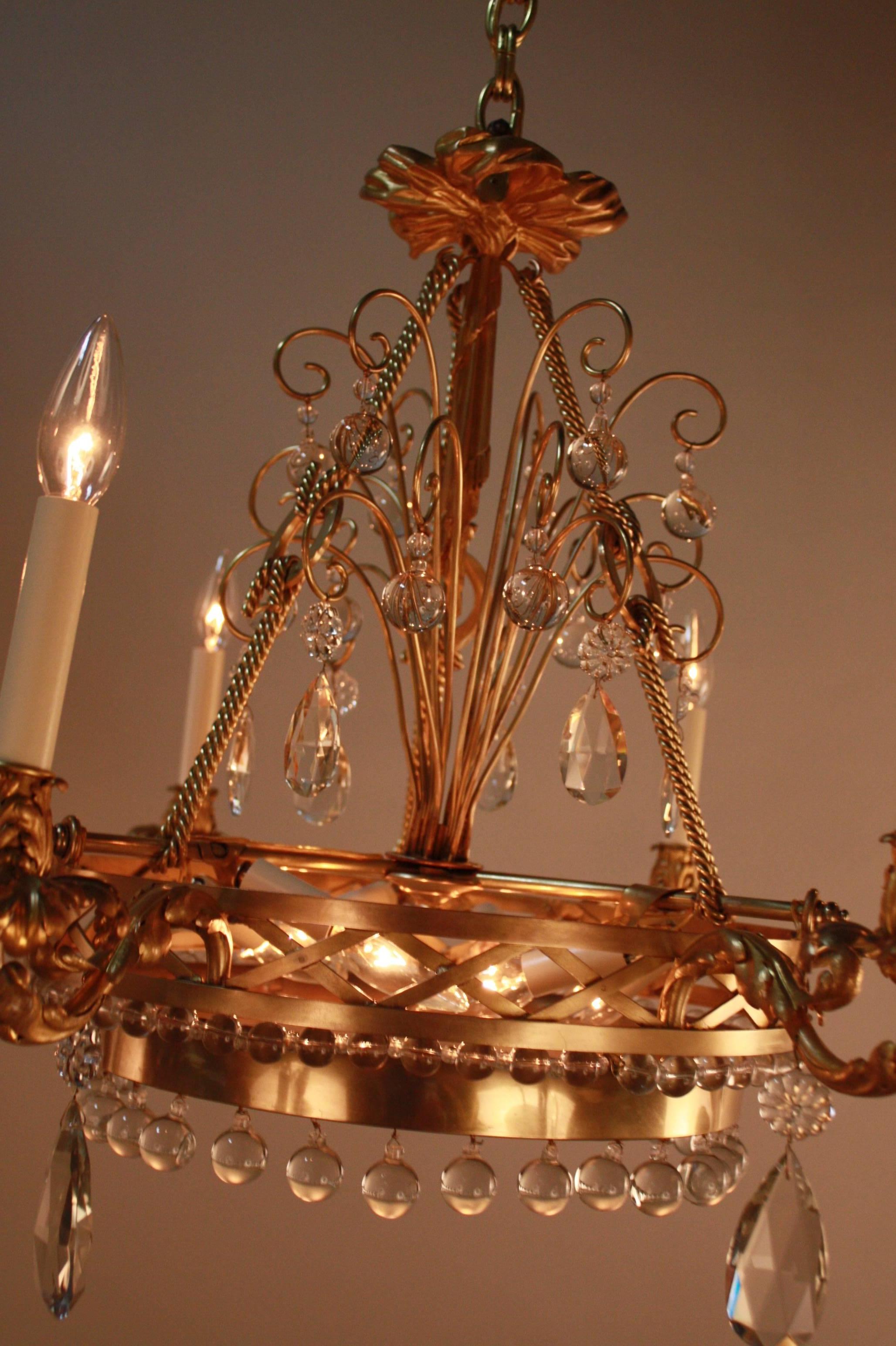 French Mid-Century Crystal Chandelier 1