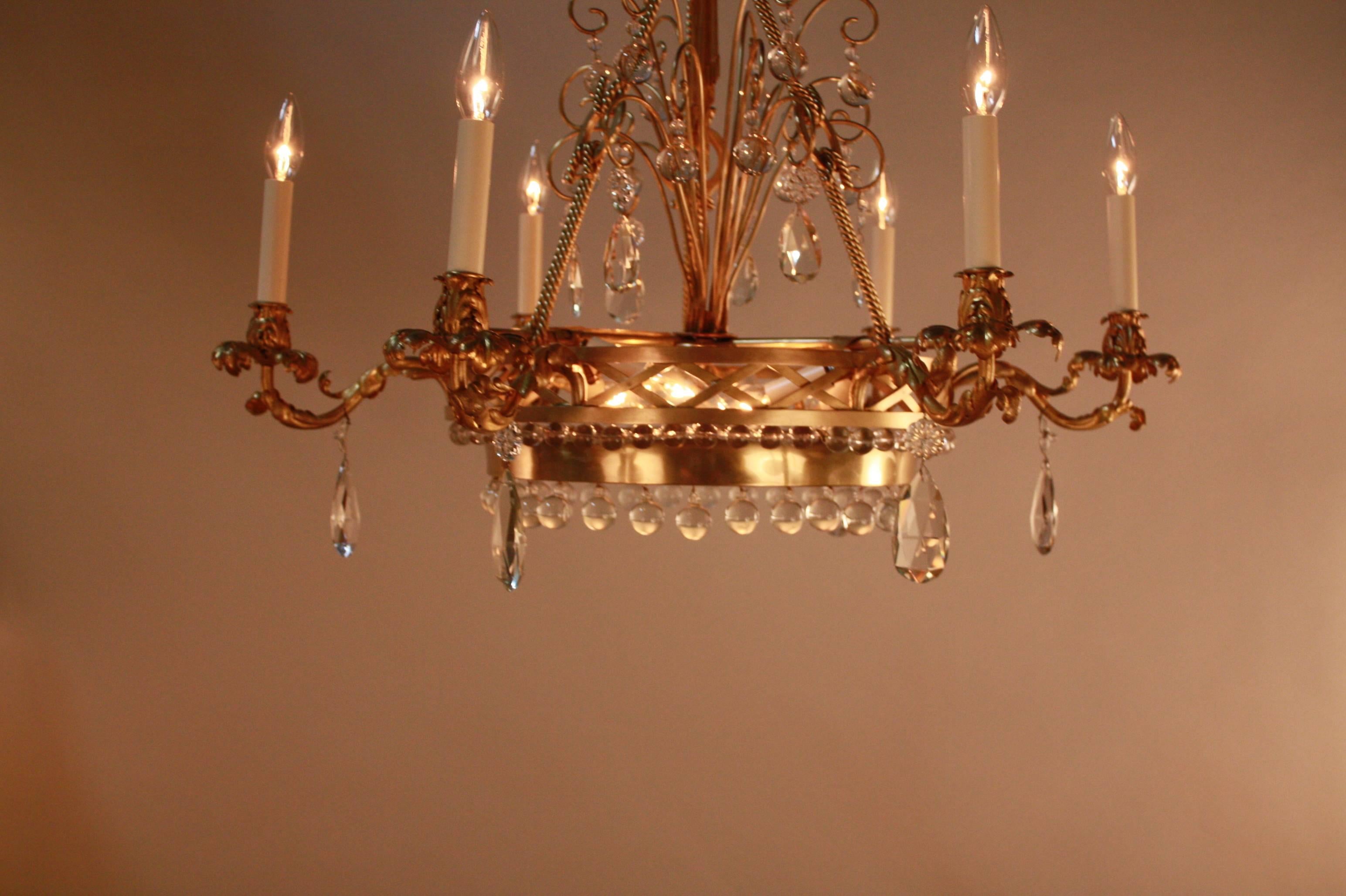 Mid-20th Century French Mid-Century Crystal Chandelier