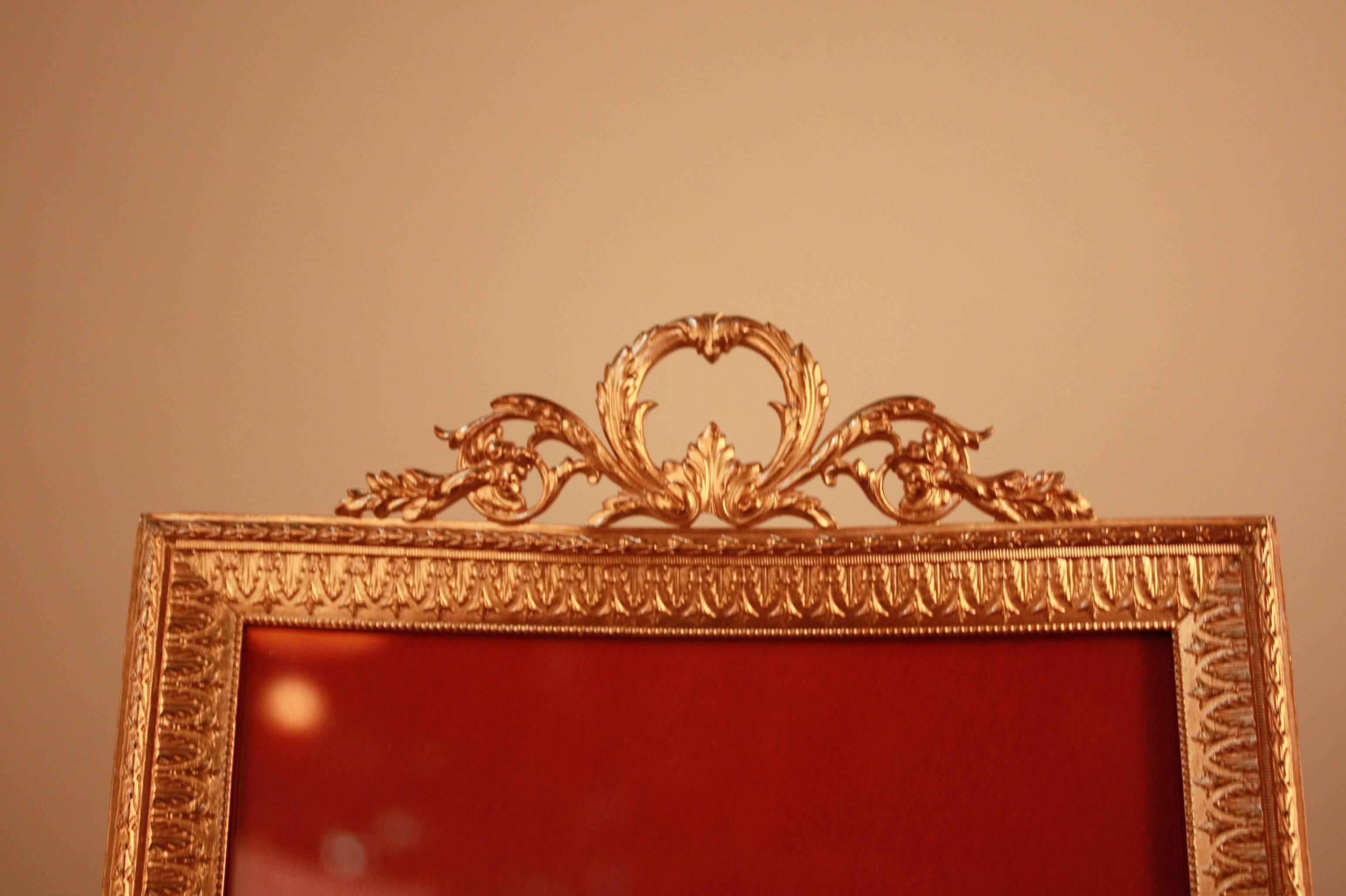 French Gilded Bronze Picture Frame In Good Condition In Fairfax, VA