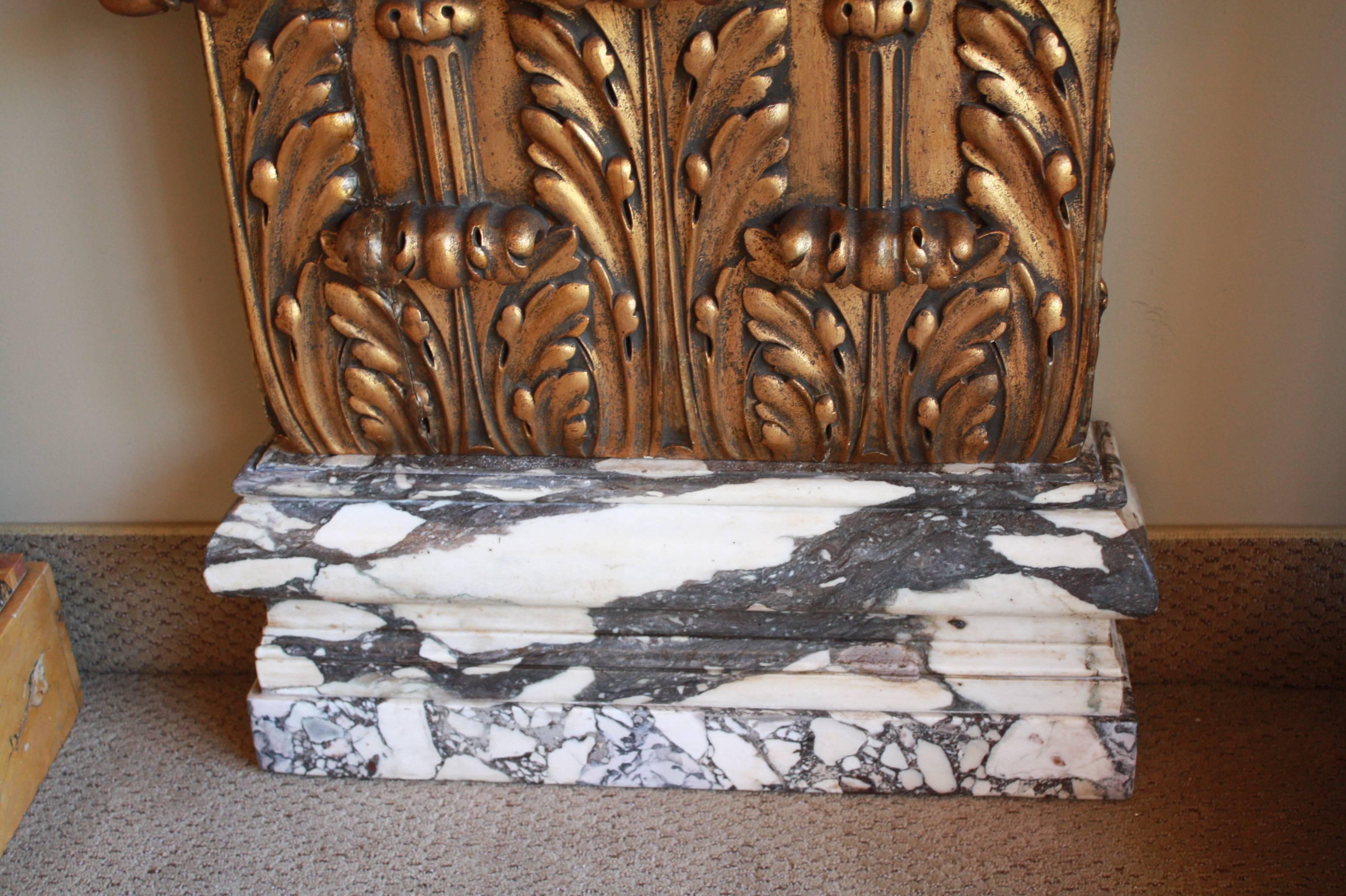 French Early 20th Century Giltwood Marble Console In Good Condition In Fairfax, VA