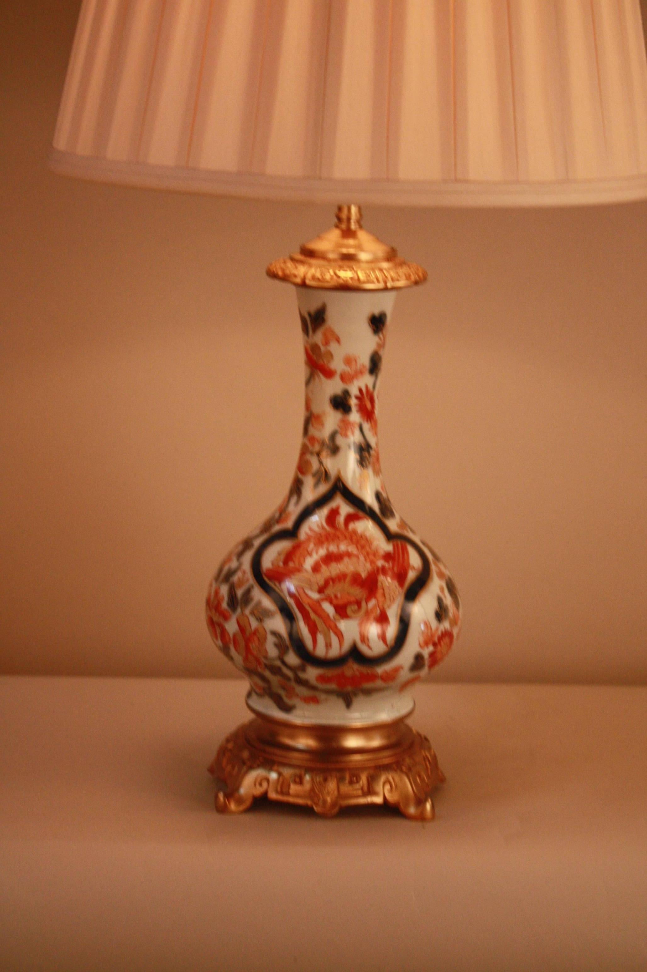 French Pair of 19th Century Electrified Porcelain Oil Lamps
