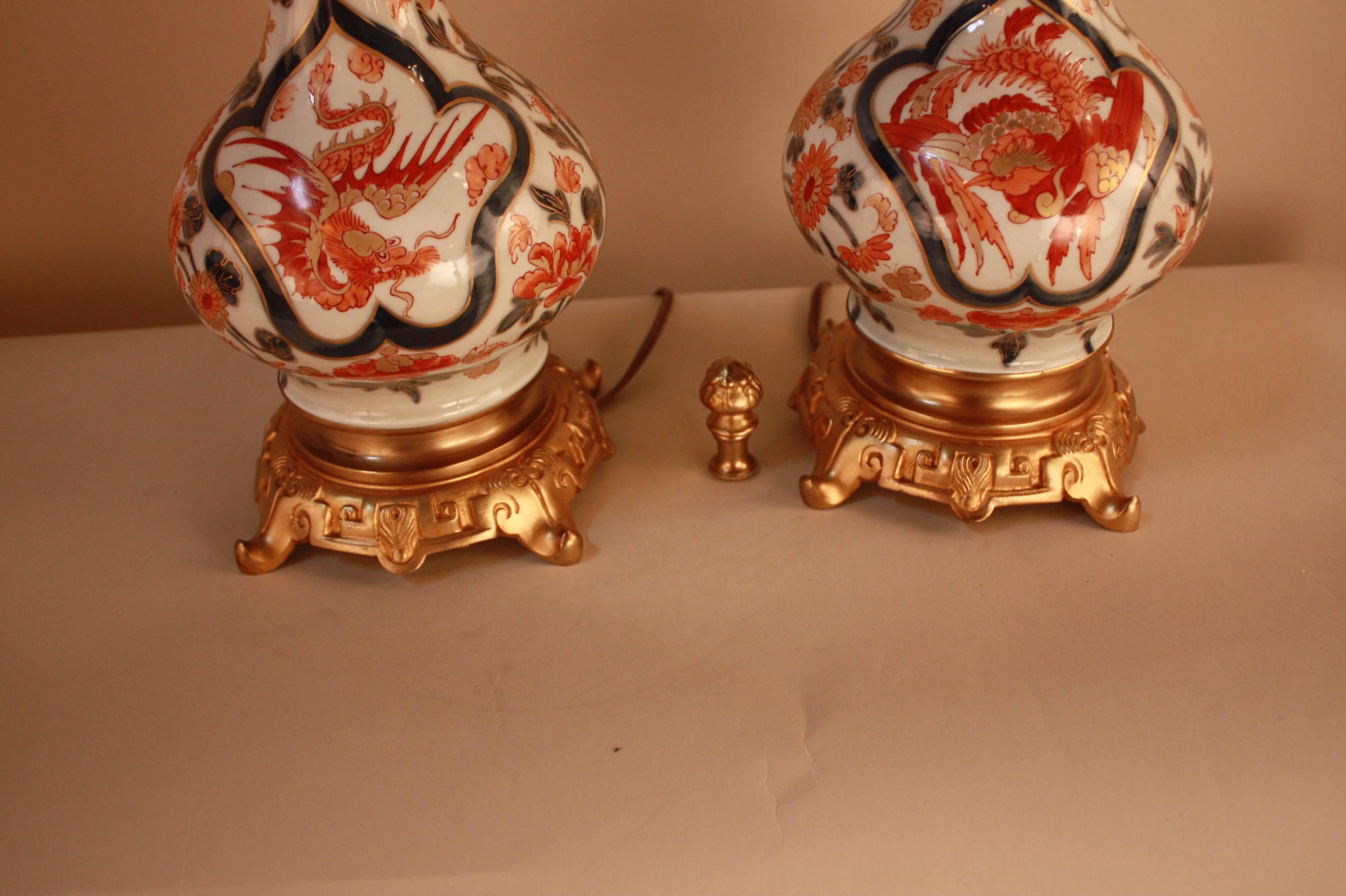 Pair of 19th Century Electrified Porcelain Oil Lamps 3