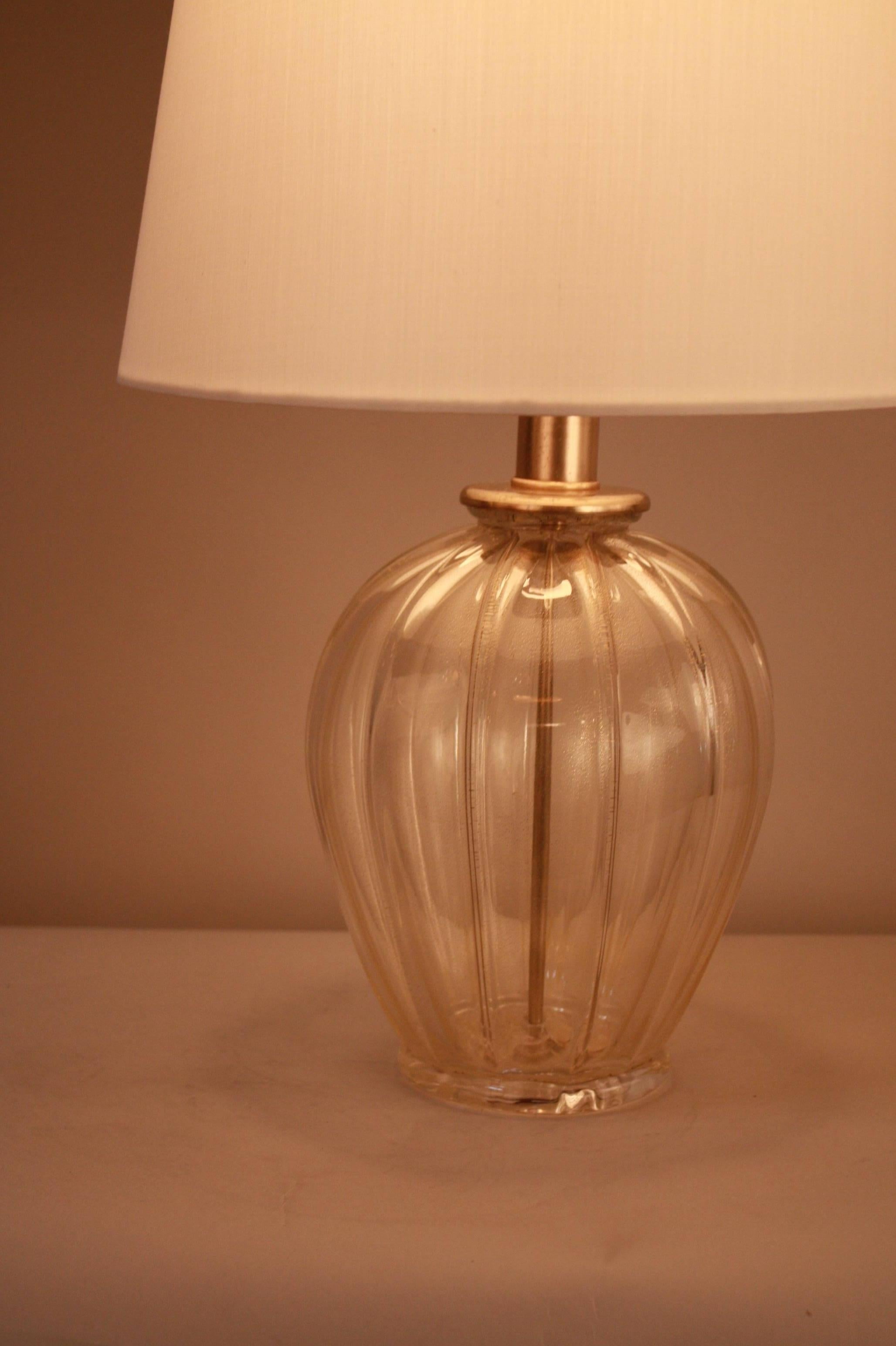 European Art Glass Lamp by Moreau Freres